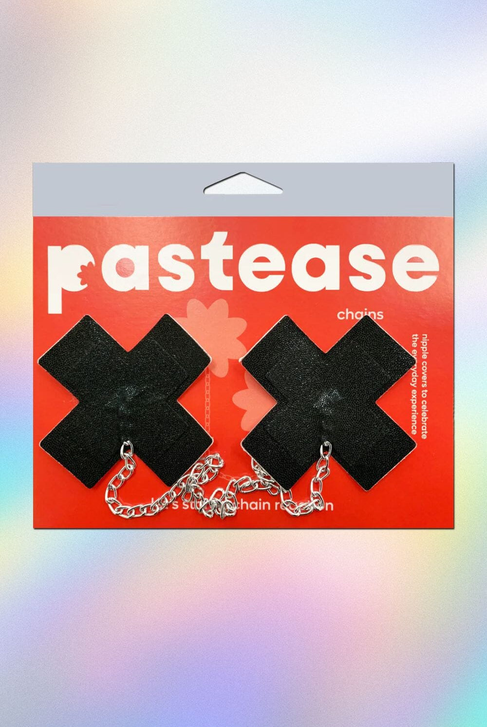 Chained Liquid Black Cross Nipple Pasties by Pastease® Pasties PASTEASE
