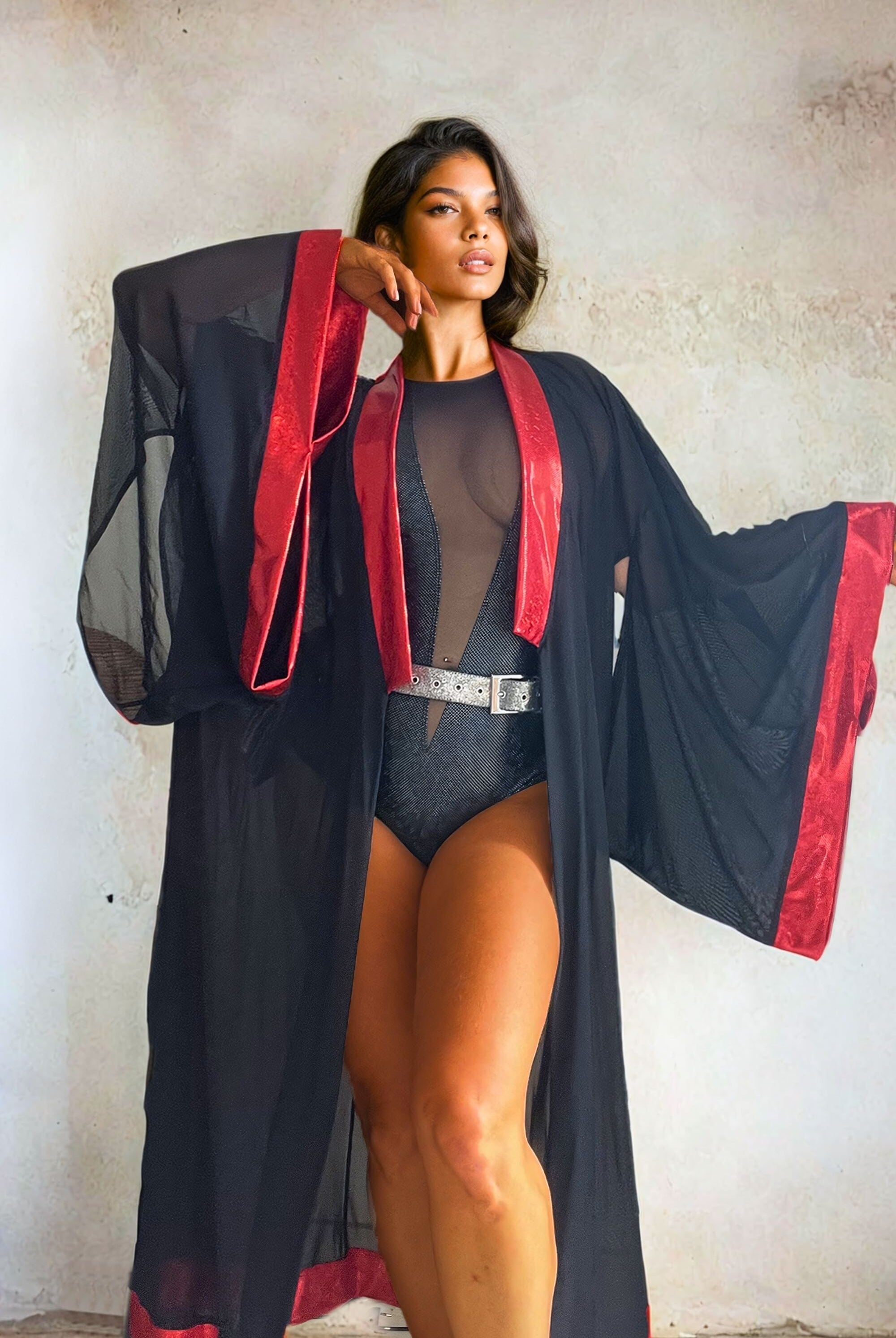Lumi Mesh Sheer Duster Kimono Kimono SEA DRAGON STUDIO