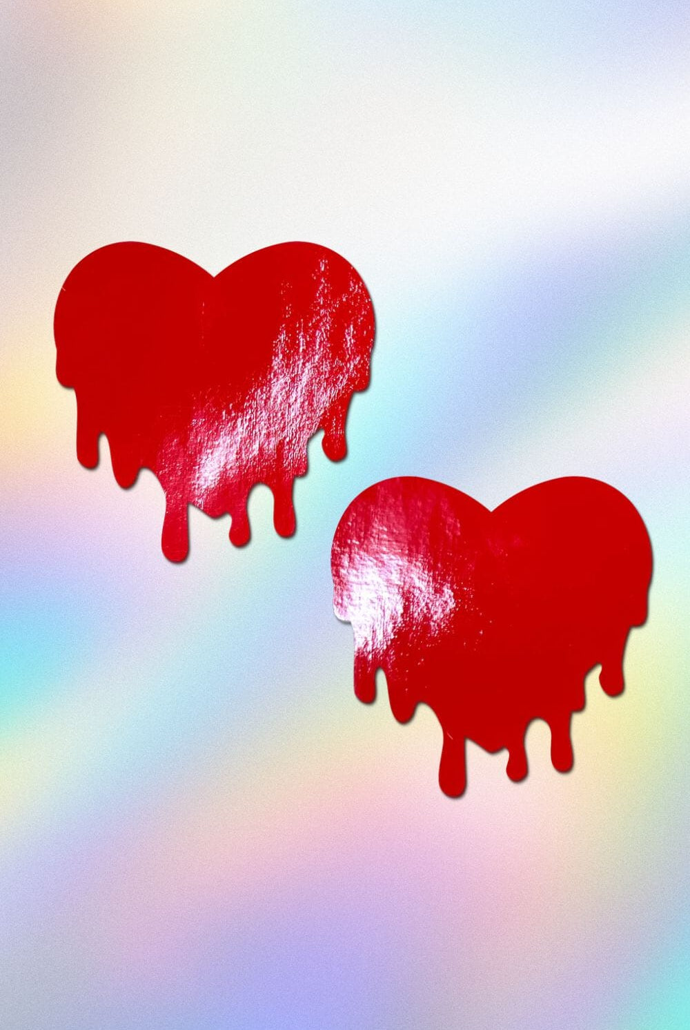 Red Patent Leather Vinyl Melty Heart Nipple Pasties by PASTEASE® Pasties PASTEASE