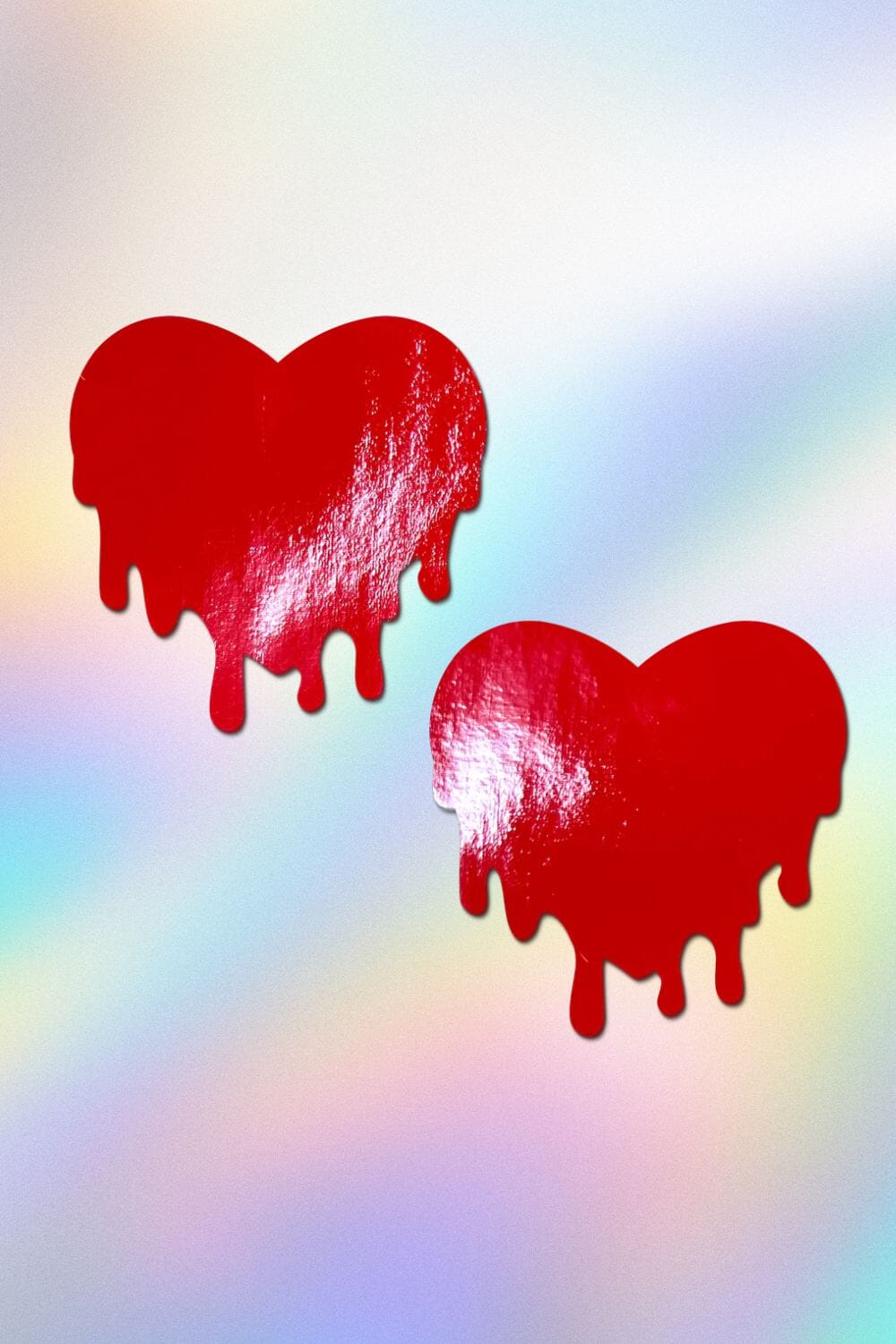 Red Patent Leather Vinyl Melty Heart Nipple Pasties by PASTEASE® Pasties PASTEASE