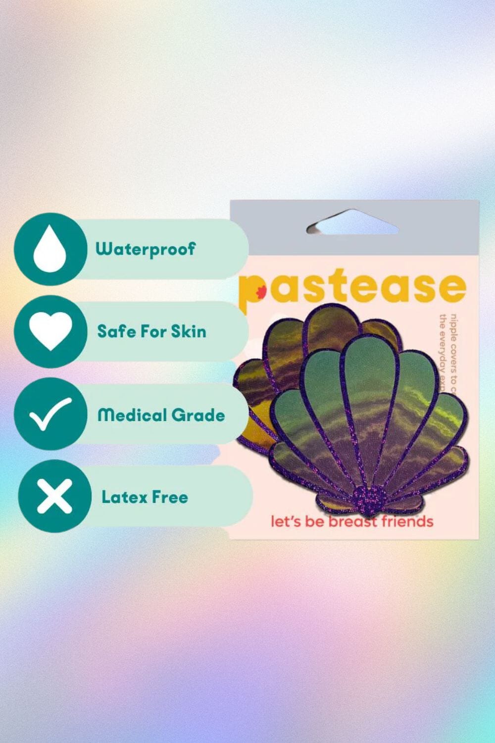 Mermaid Shells Pasties in Opalescent Purple & Gold by Pastease® Pasties PASTEASE