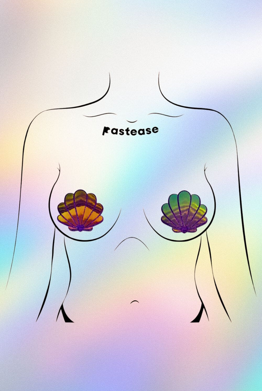 Mermaid Shells Pasties in Opalescent Purple & Gold by Pastease® Pasties PASTEASE