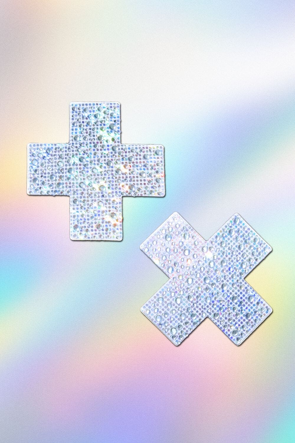 Luxury Jeweled Crystal Silver Cross Nipple Pasties by Pastease Pasties PASTEASE