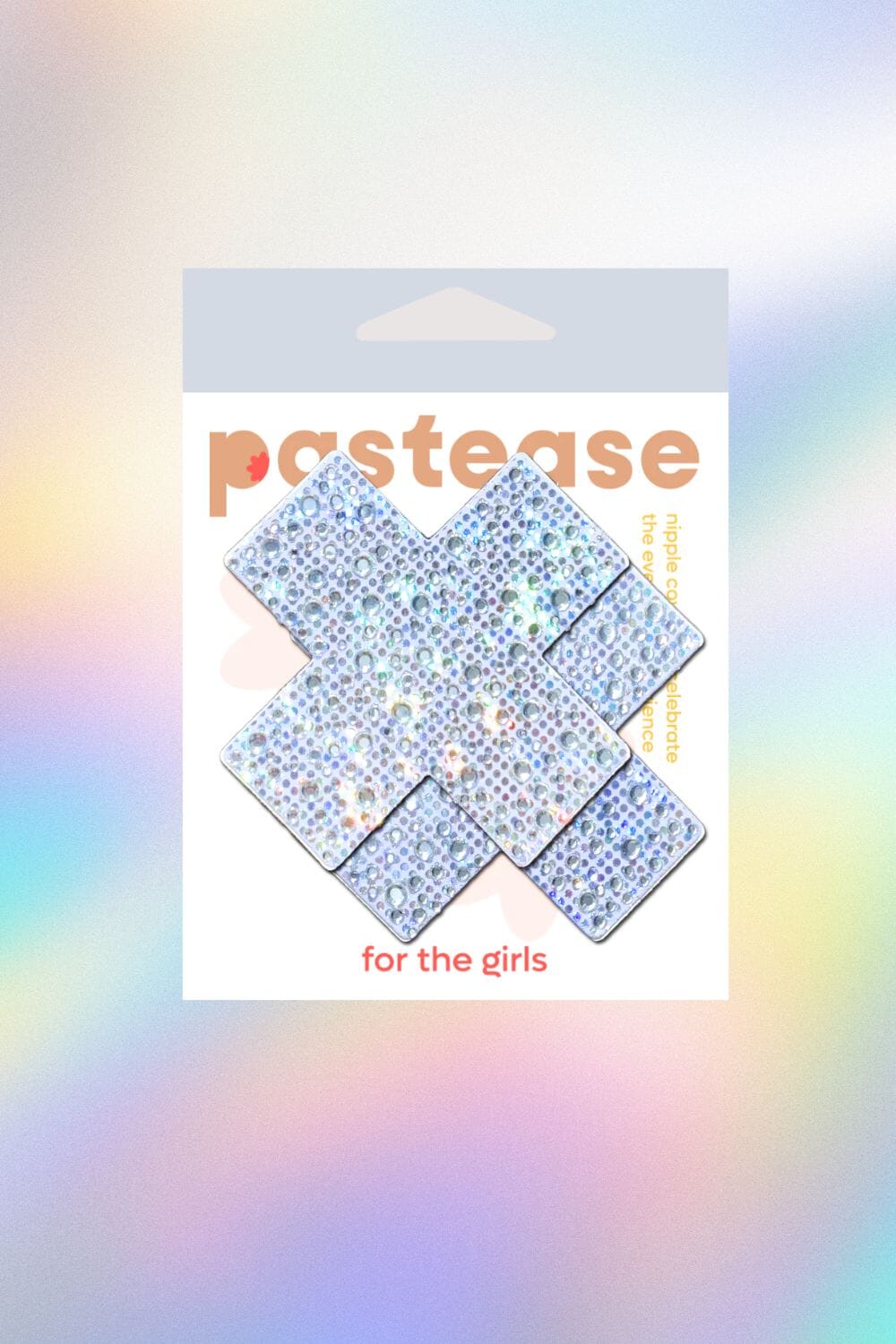 Luxury Jeweled Crystal Silver Cross Nipple Pasties by Pastease Pasties PASTEASE