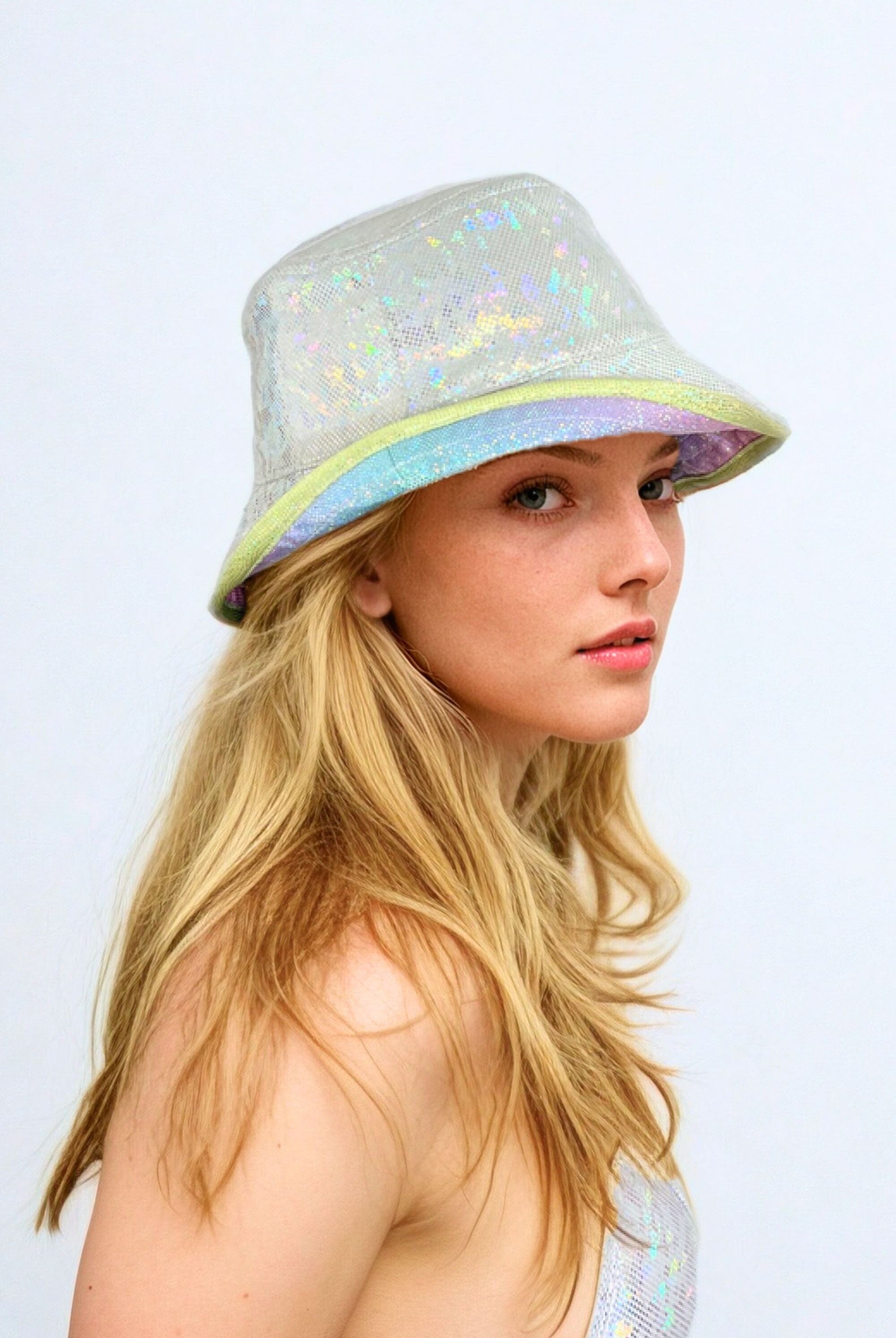 Reversible Holographic Festival Bucket Hat | 13 Colors Headwear SEA DRAGON STUDIO