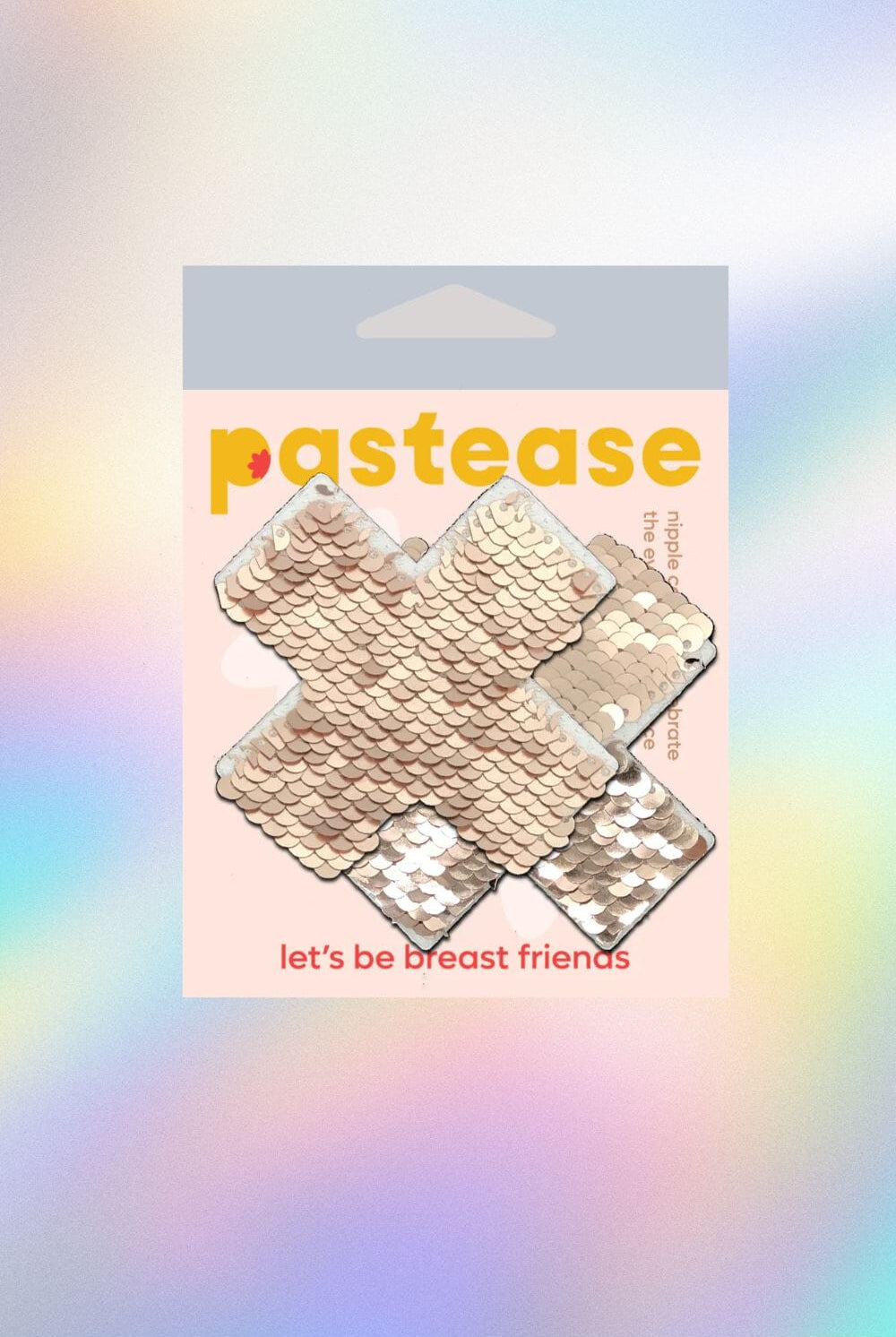 Rose Gold Shiny & Matte Flip Sequin Cross Nipple Pasties Pasties PASTEASE