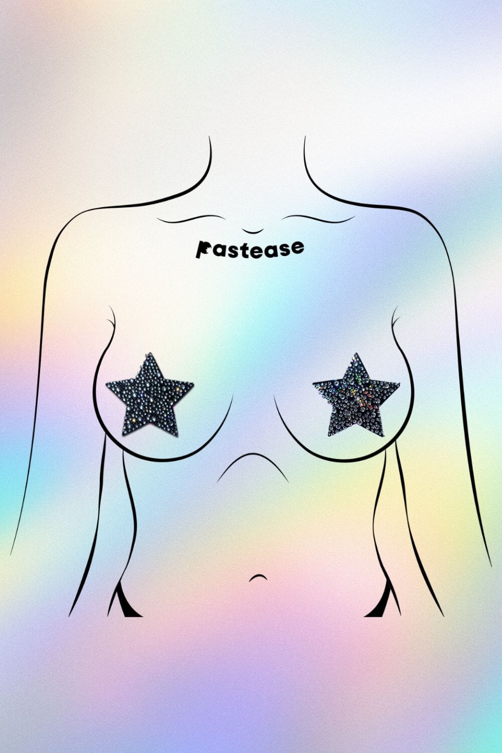 Luxury Jeweled Black Crystal Star Nipple Pasties by Pastease Pasties PASTEASE