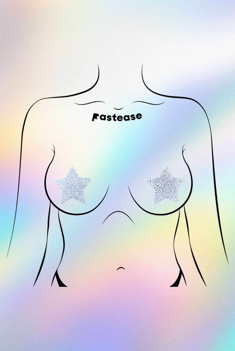 Luxury Jeweled Crystal Silver Star Nipple Pasties by Pastease Pasties PASTEASE