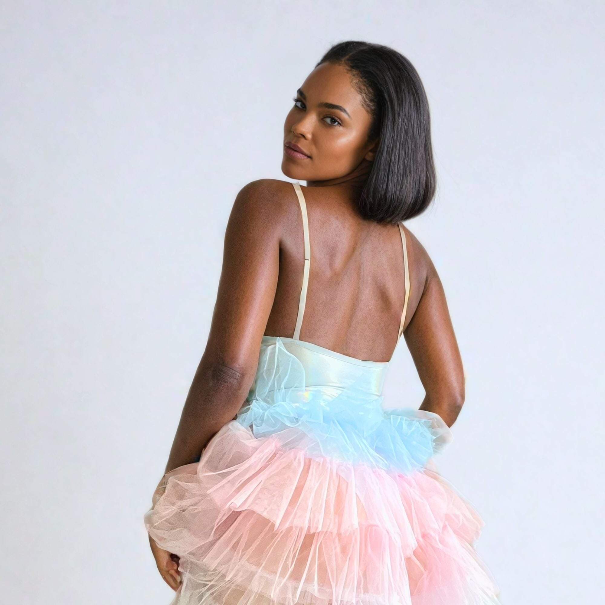 Rainbow Revelry Tulle Bustle Skirt Womens Bottoms SEA DRAGON STUDIO Trans Pastels