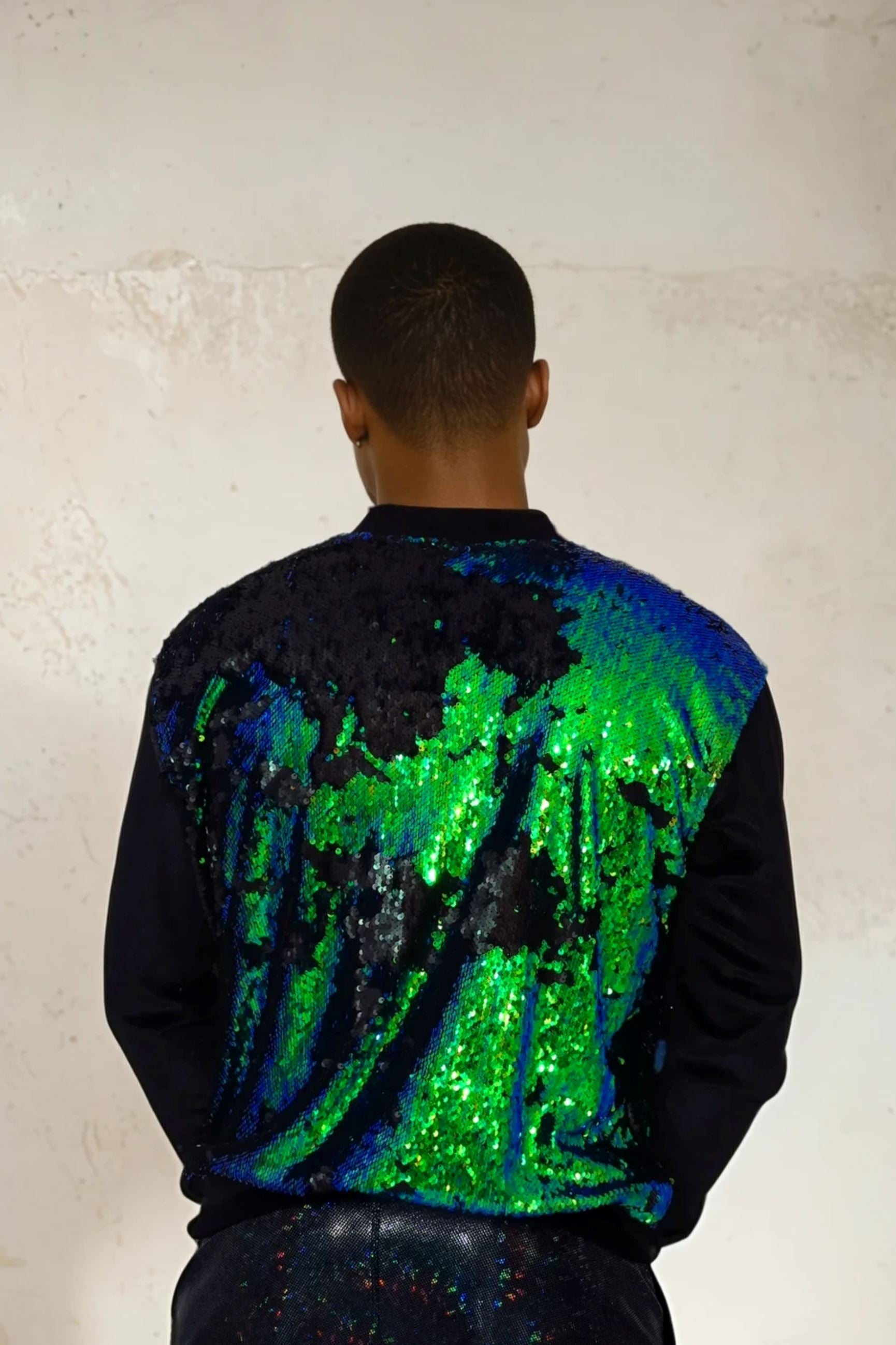 Sequin & Velvet Bomber Jacket Mens Tops SEA DRAGON STUDIO