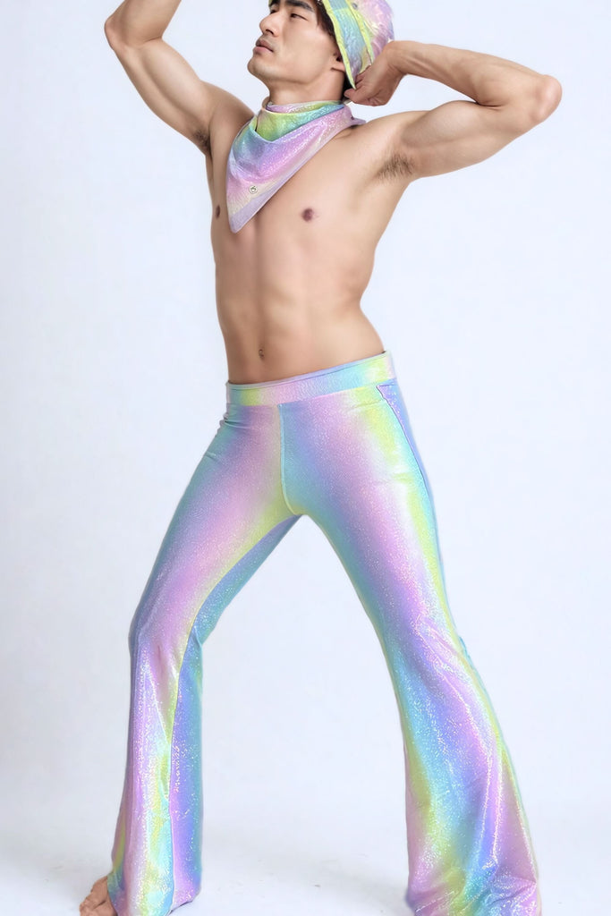 Mens Holographic Flares | 13 Colors Mens Bottoms SEA DRAGON STUDIO Limited Edition Color (Add Note) XSMALL 