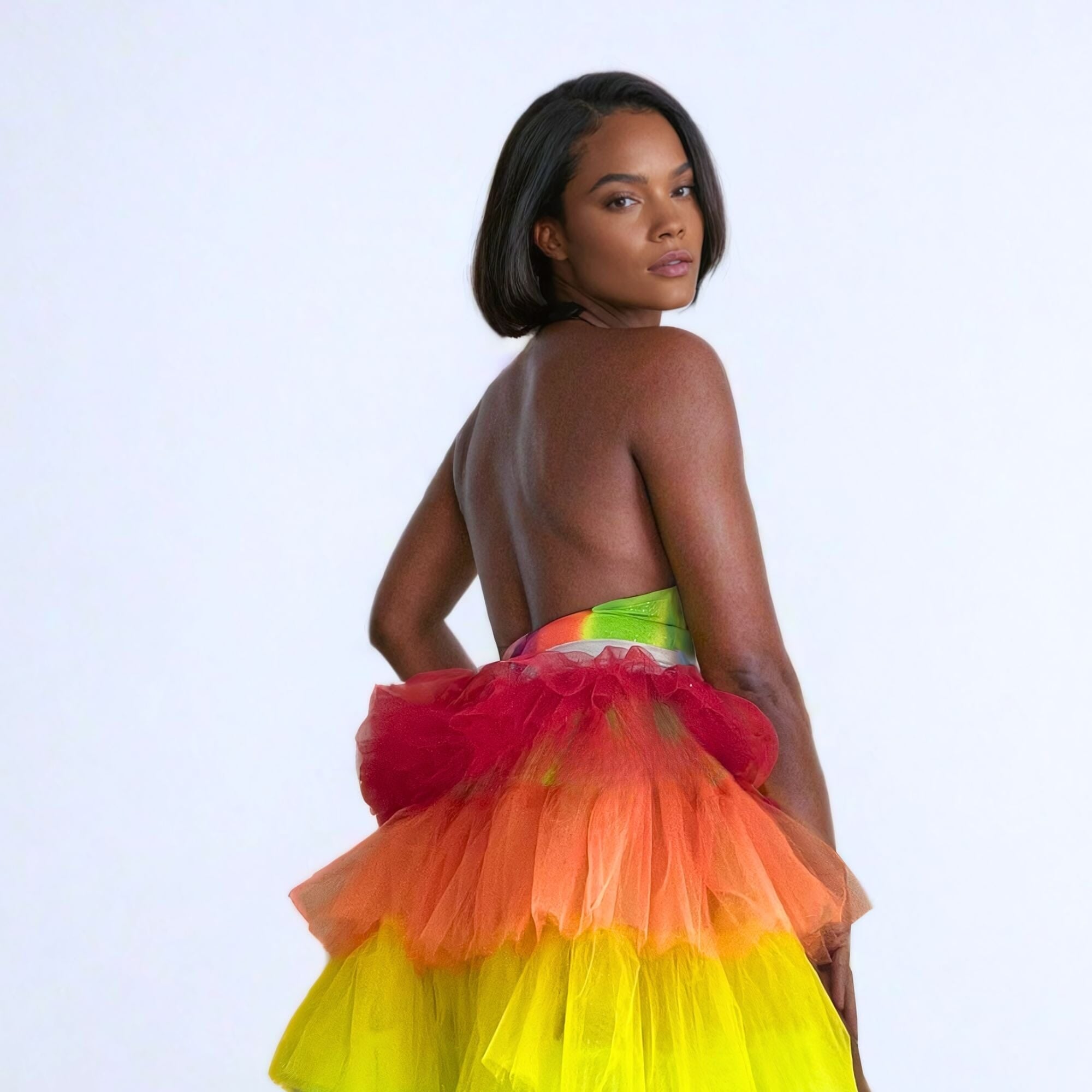 Rainbow Revelry Tulle Bustle Skirt Womens Bottoms SEA DRAGON STUDIO