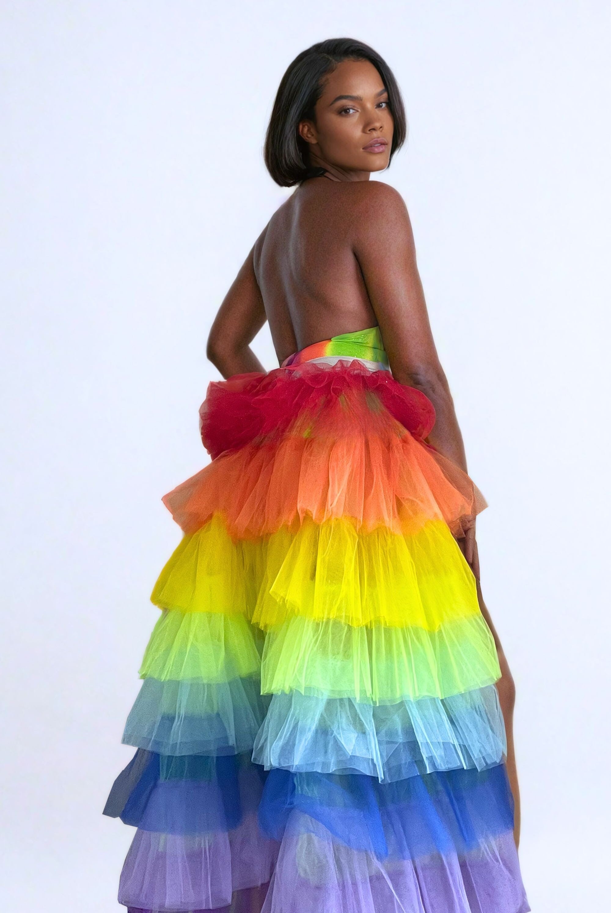 Rainbow Revelry Tulle Bustle Skirt Womens Bottoms SEA DRAGON STUDIO