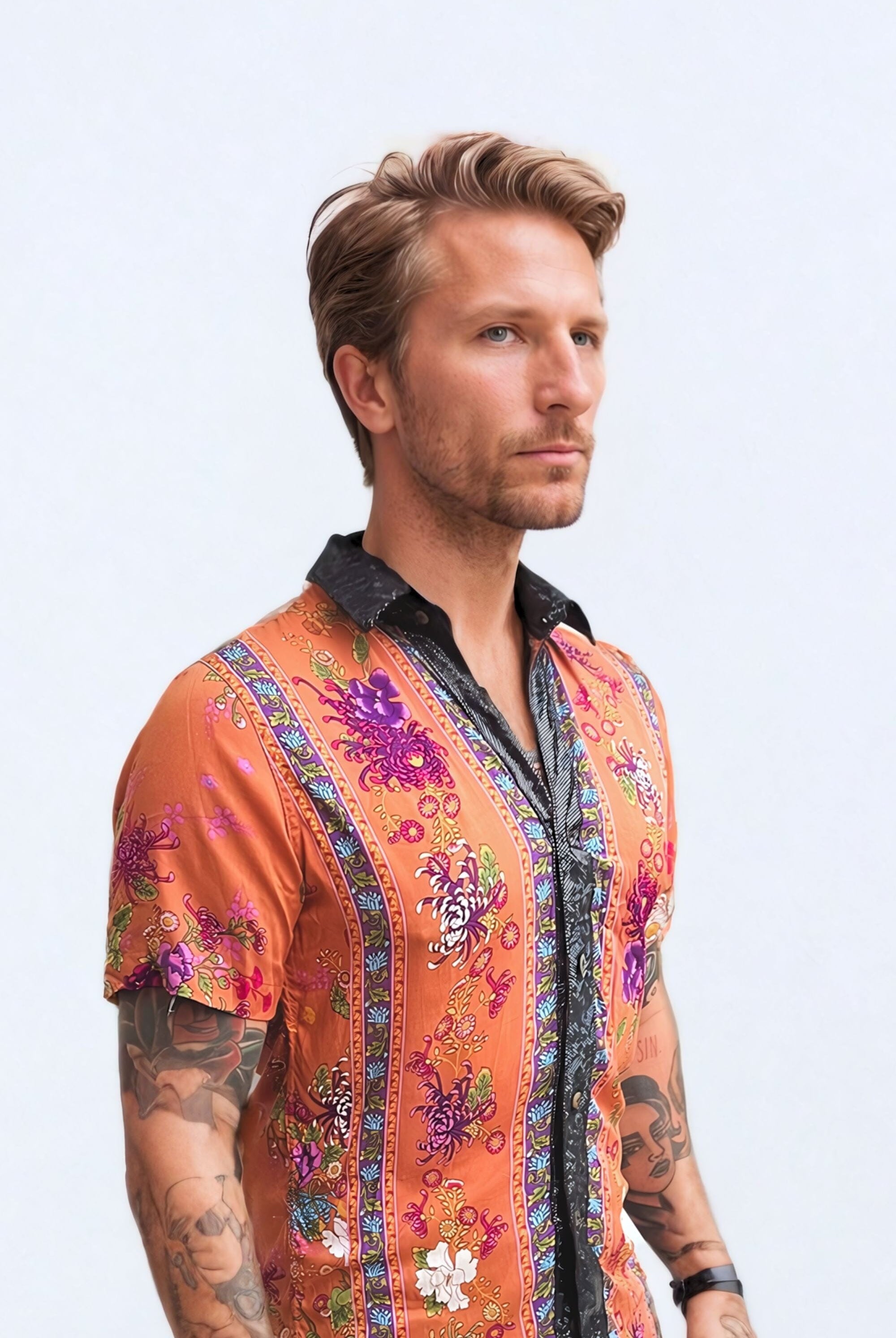 Bohemian Rhapsody Men's Short Sleeve Shirt Mens Tops SEA DRAGON STUDIO Sunset Serenade Orange XSmall