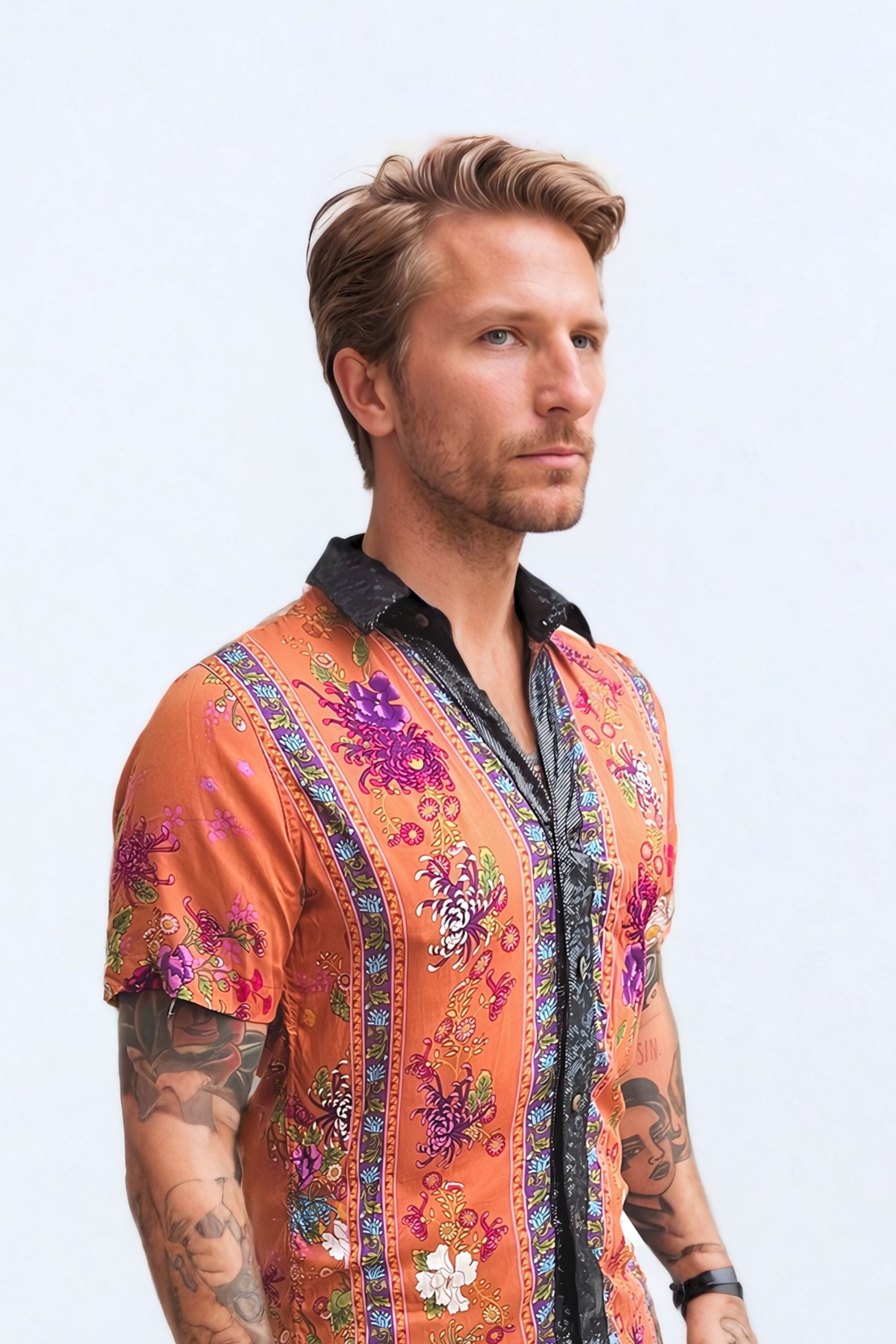 Bohemian Rhapsody Men's Short Sleeve Shirt Mens Tops SEA DRAGON STUDIO Sunset Serenade Orange XSmall