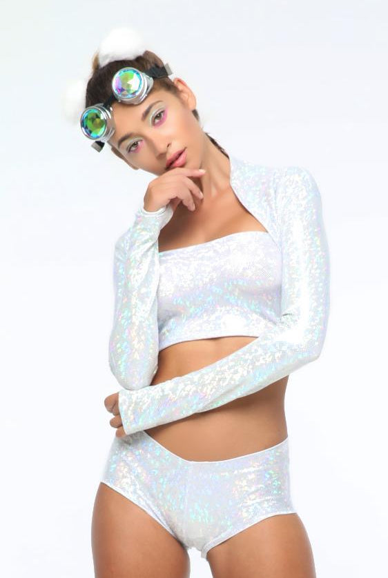 Holographic Shrug - Women's Tops From Sea Dragon Studio Festival & Rave Clothing Collection