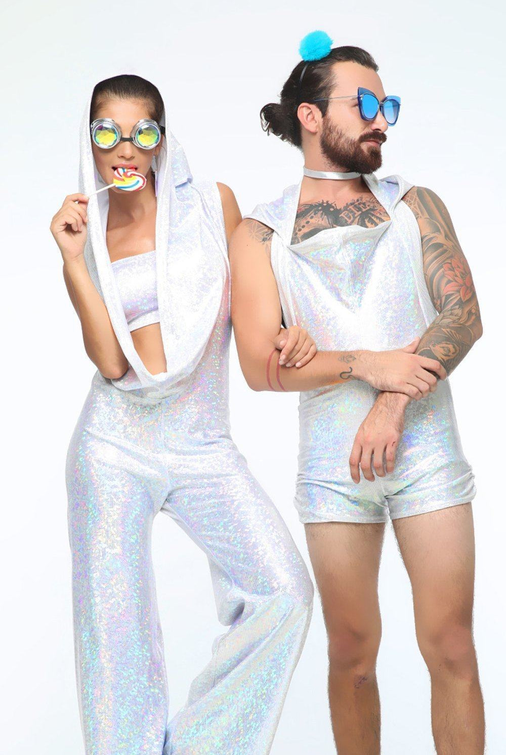 Mens Holographic Playsuit | 13 Colors - Mens Jumpsuits