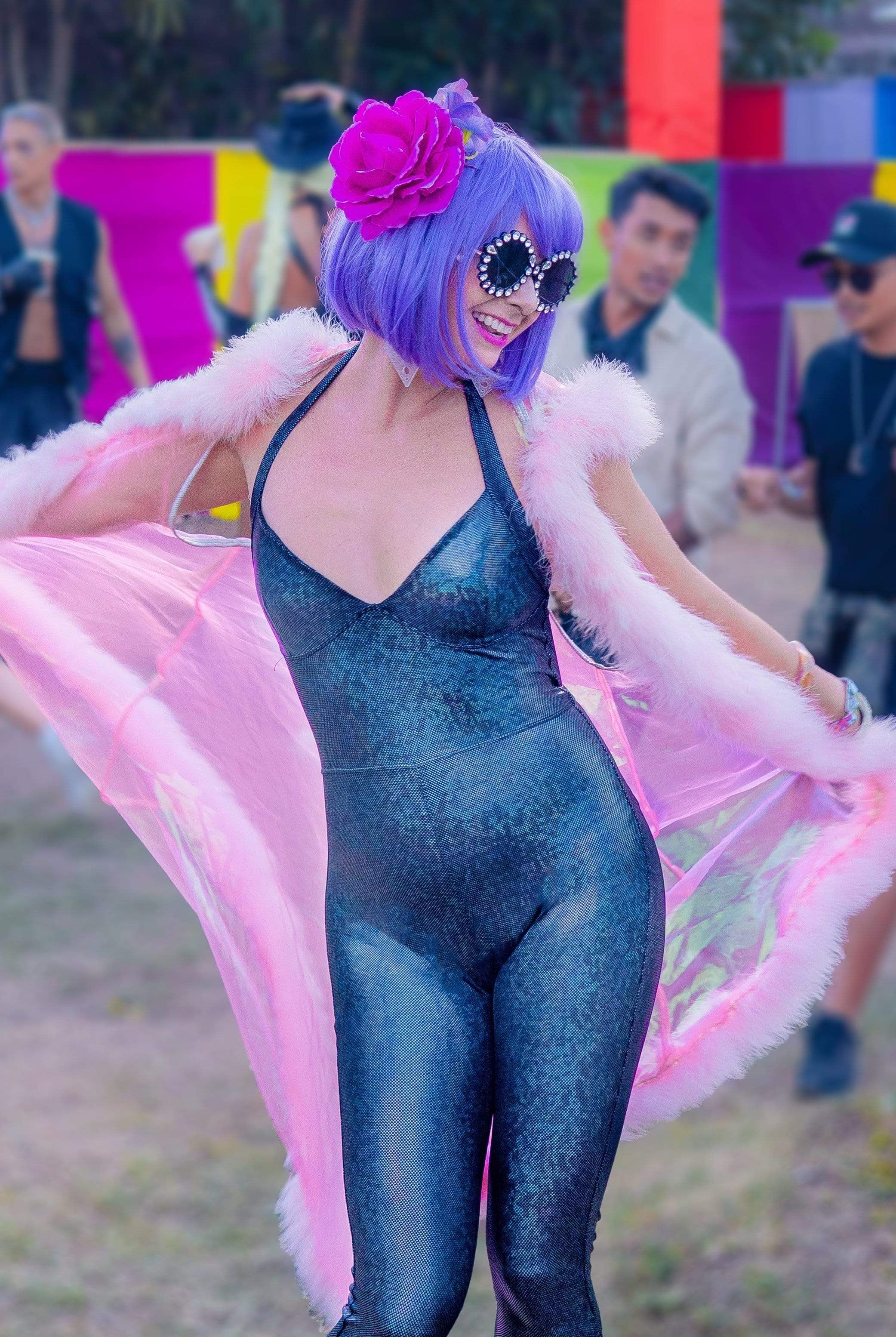 Iridescent Pink Festival Kimono Vest Womens Tops SEA DRAGON STUDIO