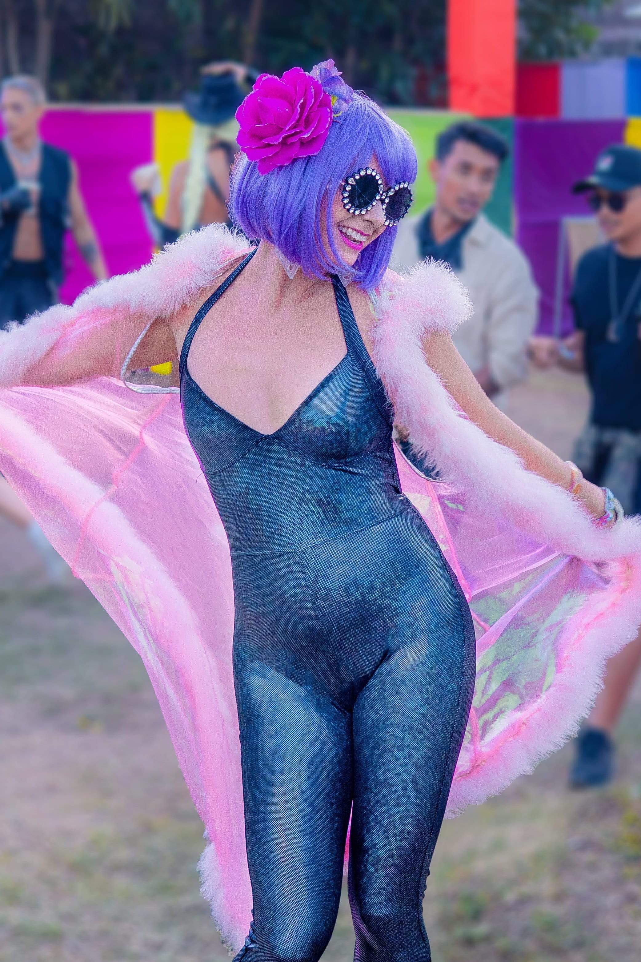 Iridescent Pink Festival Kimono Vest Womens Tops SEA DRAGON STUDIO