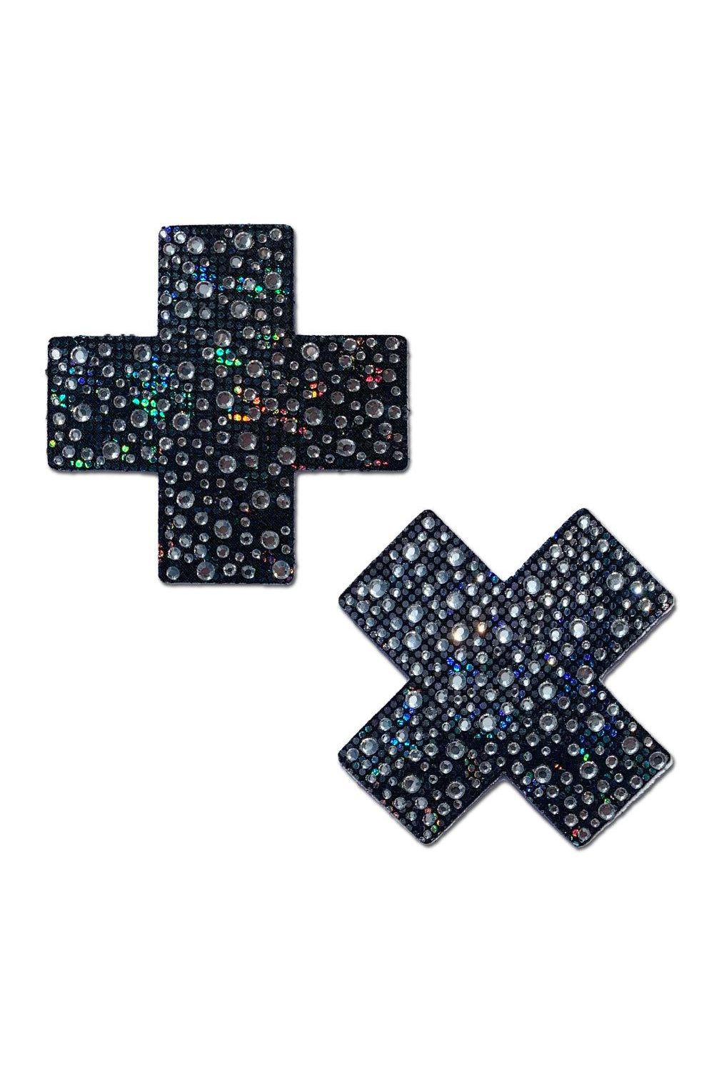 Crystal Jewel Black Cross Nipple Pasties Pasties PASTEASE