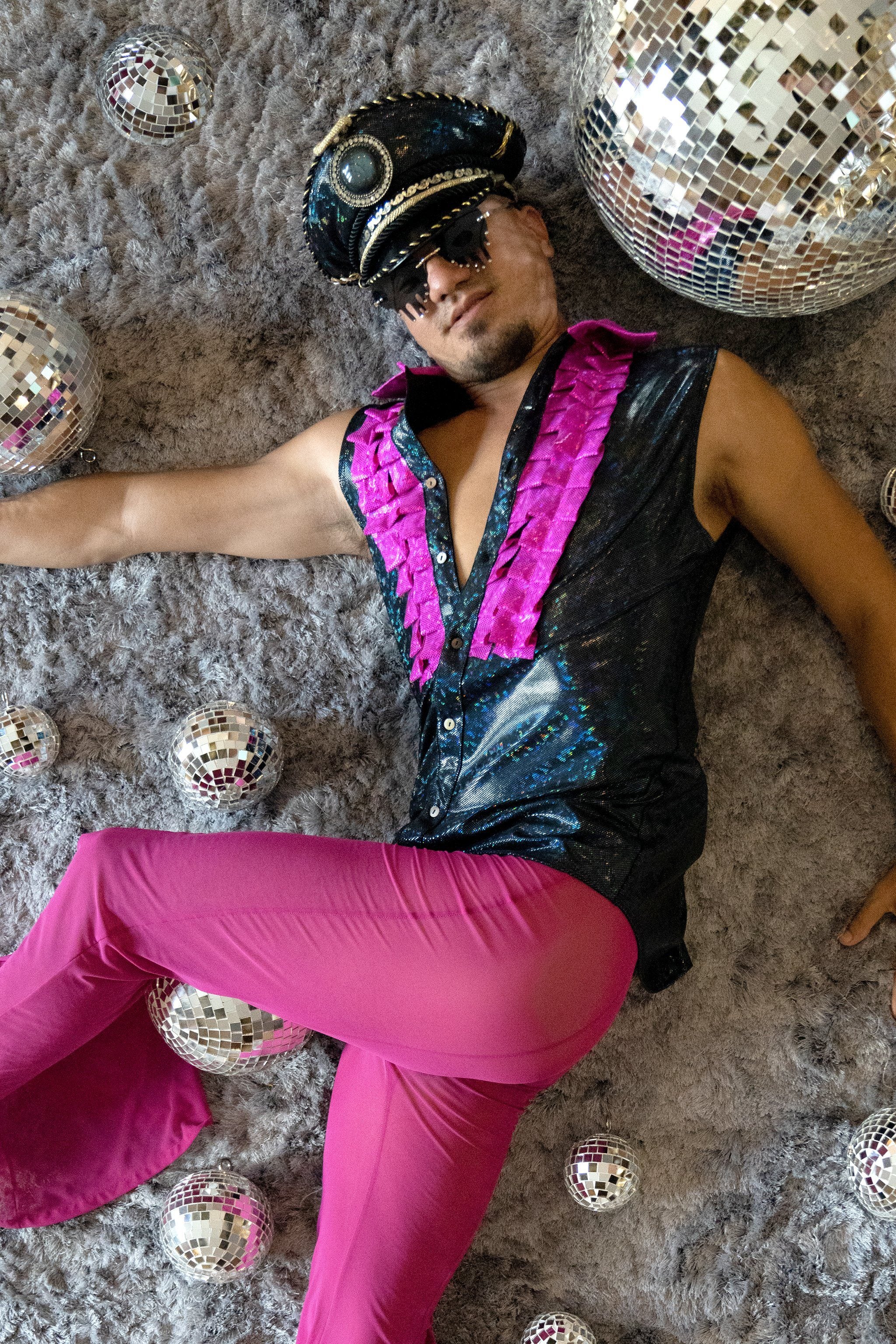 The Wedding Crasher Disco Tuxedo Shirt Mens Tops SEA DRAGON STUDIO