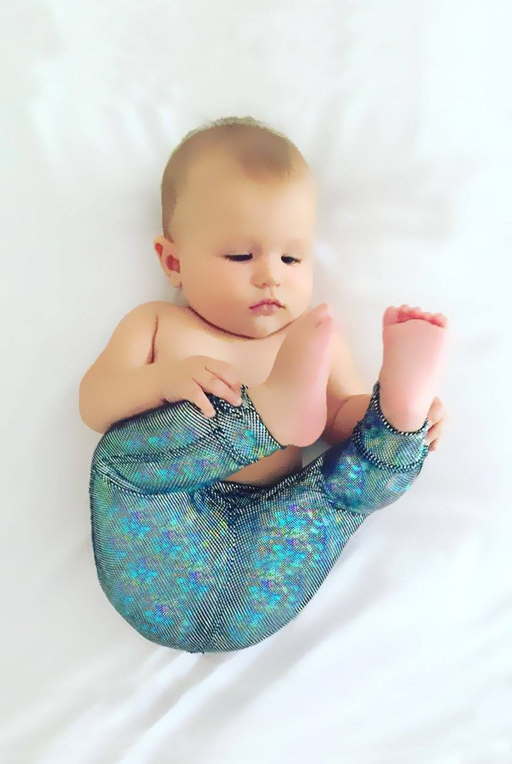 Holographic Baby Leggings - Baby's Bottoms From Sea Dragon Studio Festival & Rave Clothing Collection