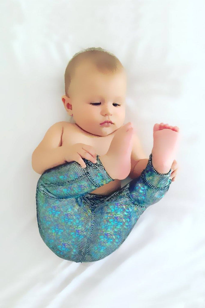 Holographic Baby Leggings - Baby's Bottoms From Sea Dragon Studio Festival & Rave Clothing Collection