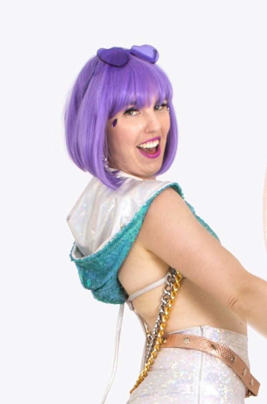 Zip Side Holographic Hot Pants | 13 Colors Womens Bottoms SEA DRAGON STUDIO XSmall Disco Brawl (Silver)