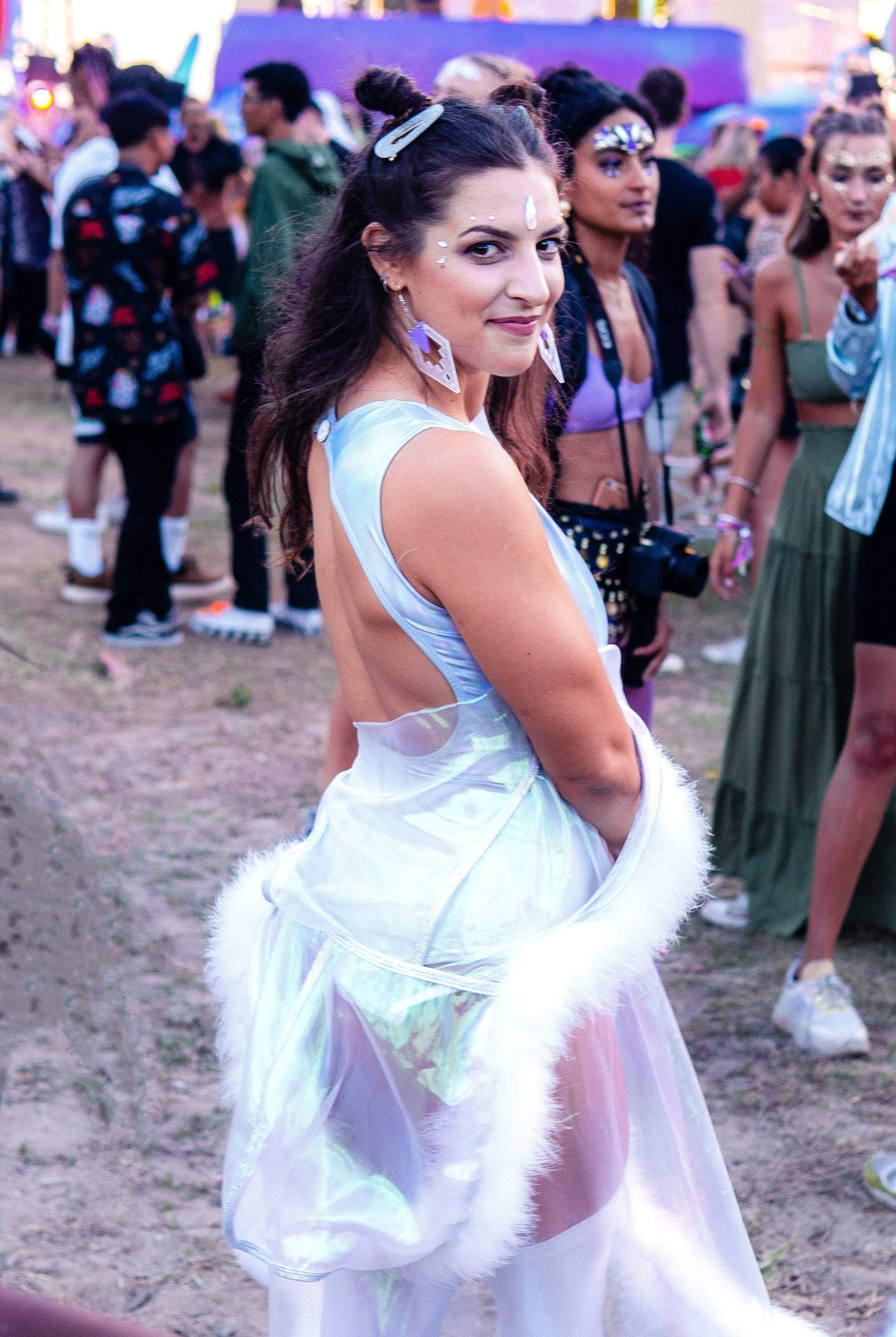 Iridescent Festival Kimono Vest Womens Tops SEA DRAGON STUDIO