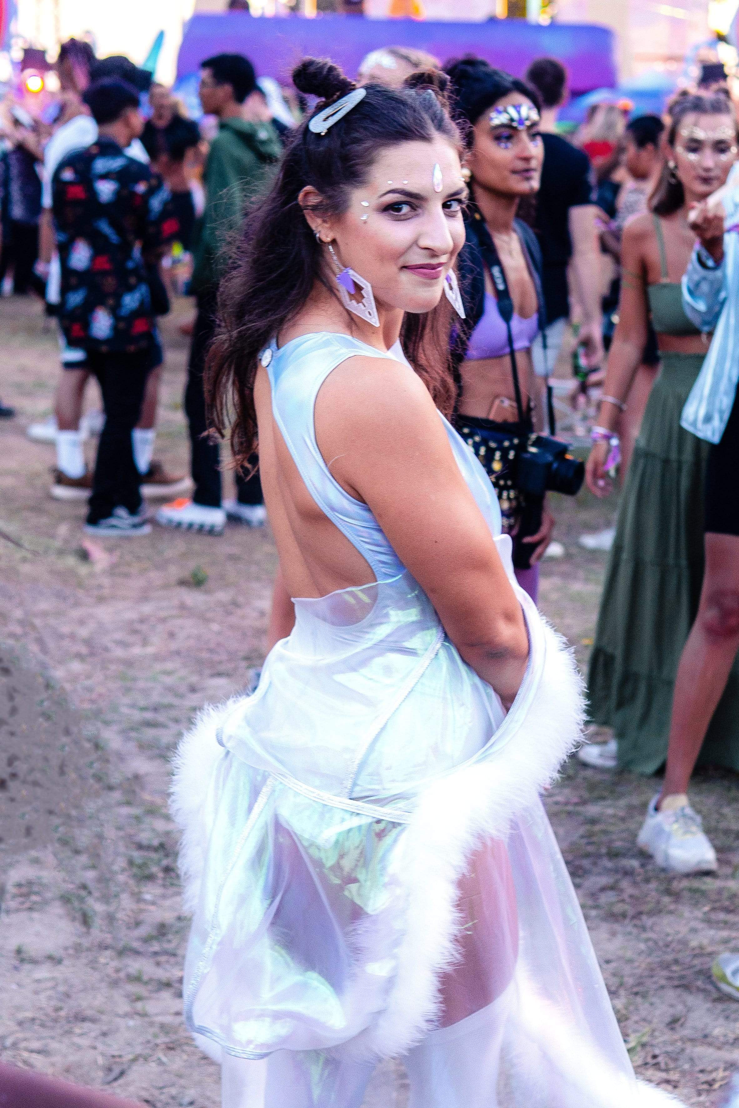 Iridescent Festival Kimono Vest Womens Tops SEA DRAGON STUDIO