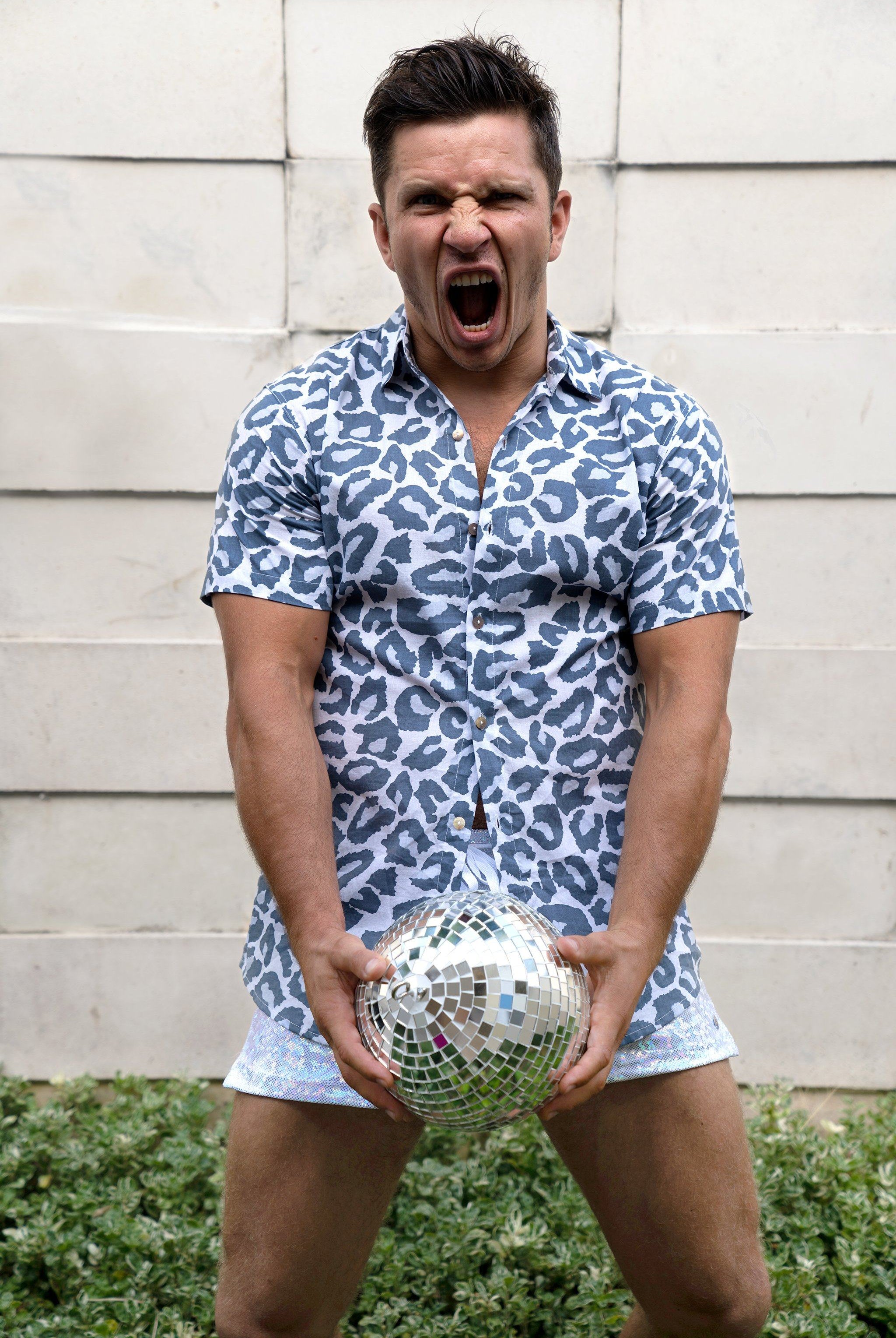 Dusty Leopard Short Sleeve Button Down Shirt - Limited Edition Mens Tops SEA DRAGON STUDIO