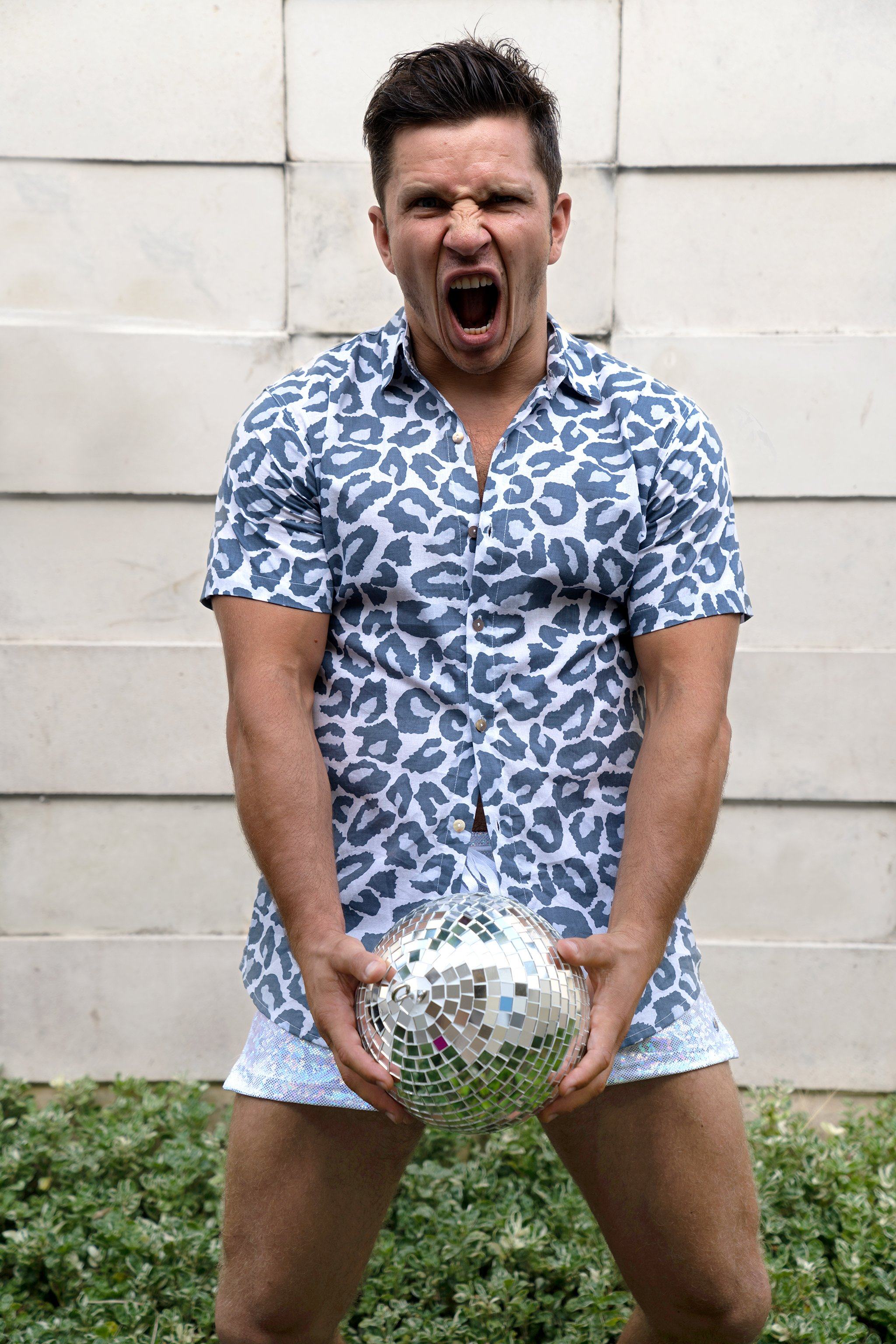 Dusty Leopard Short Sleeve Button Down Shirt - Limited Edition Mens Tops SEA DRAGON STUDIO