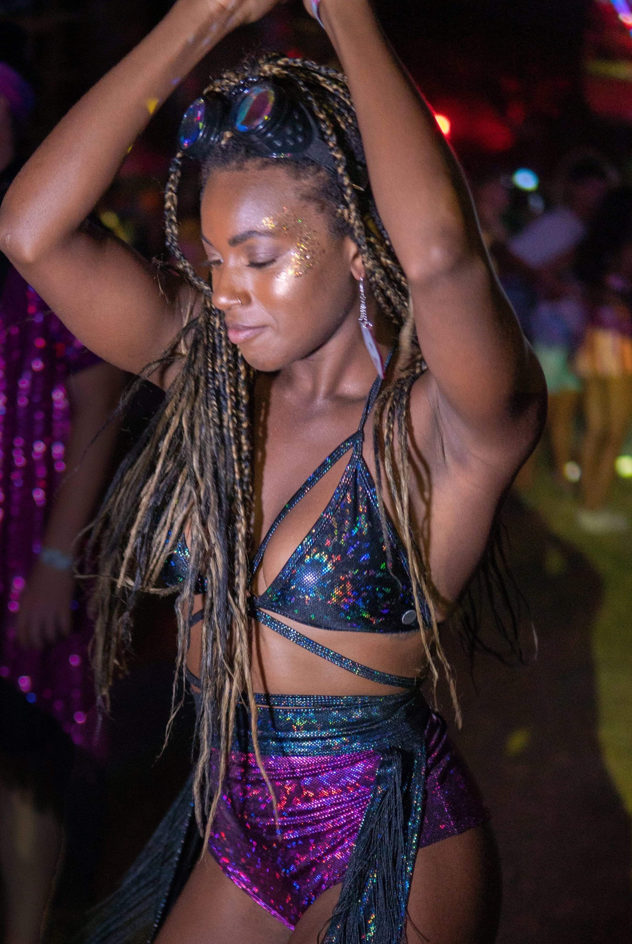 Holographic Triangle Top - Womens Tops From Sea Dragon Studio Festival & Rave Outfit Collection