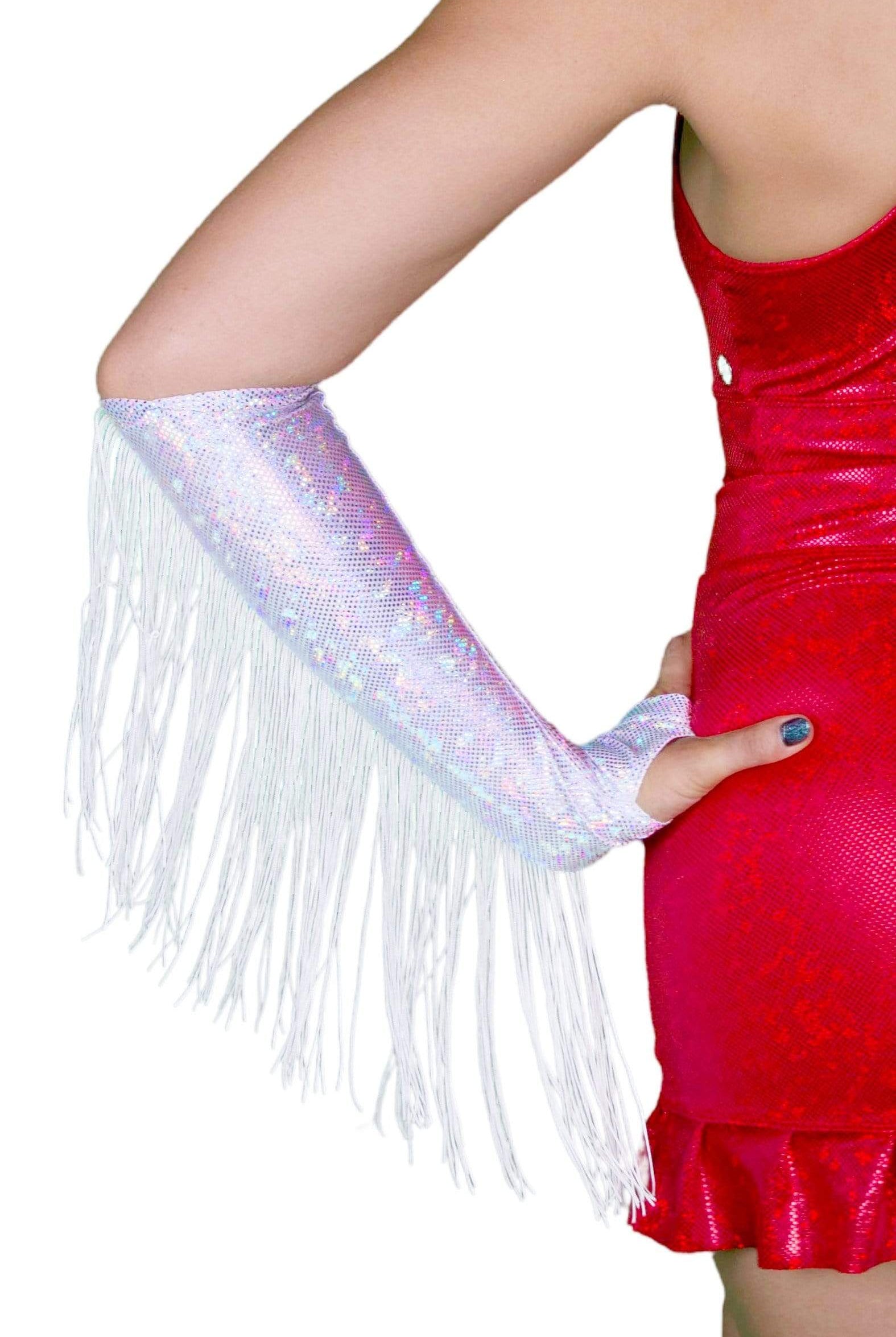 Holographic Fringe Gloves | 13 Colors Accessories Other SEA DRAGON STUDIO Playa White Black