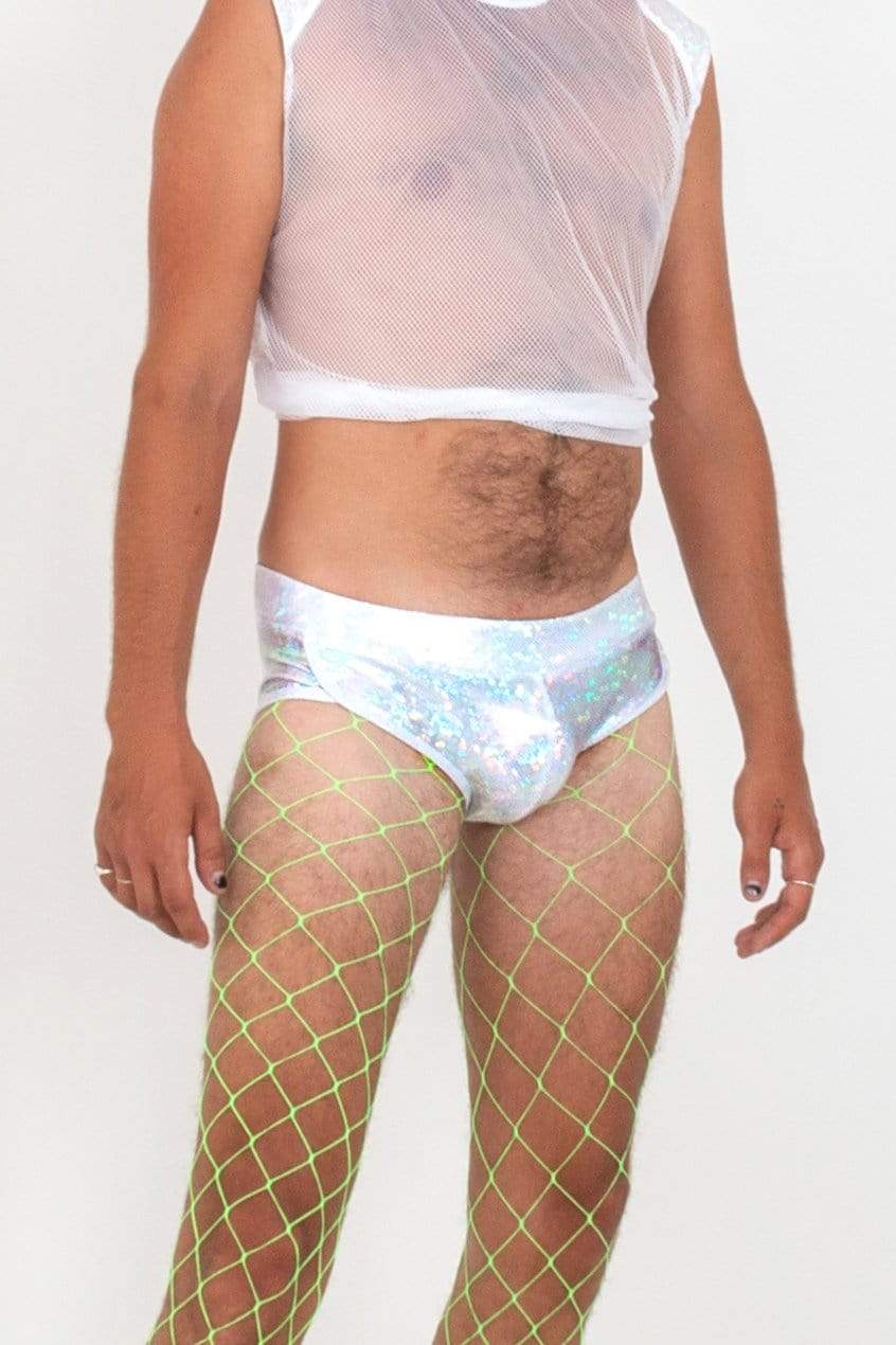 Mens Holographic Bikini Briefs | 13 Colors Mens Bottoms SEA DRAGON STUDIO XSMALL Gold Rush