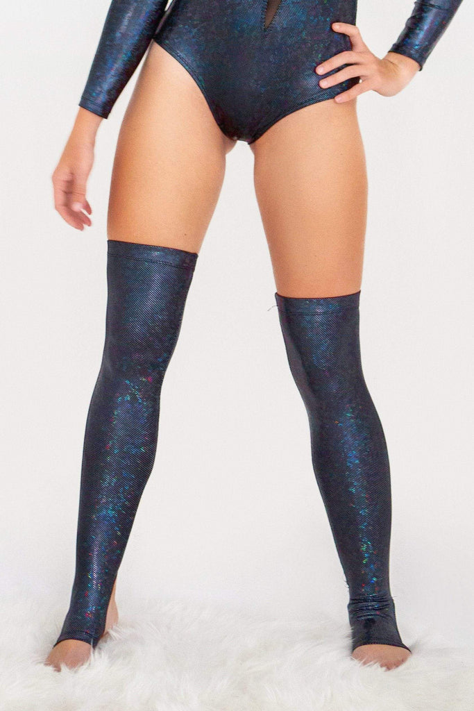 Holographic Over The Knee Socks - Women's Festival & Rave Outfits Accessories From Sea Dragon Studio