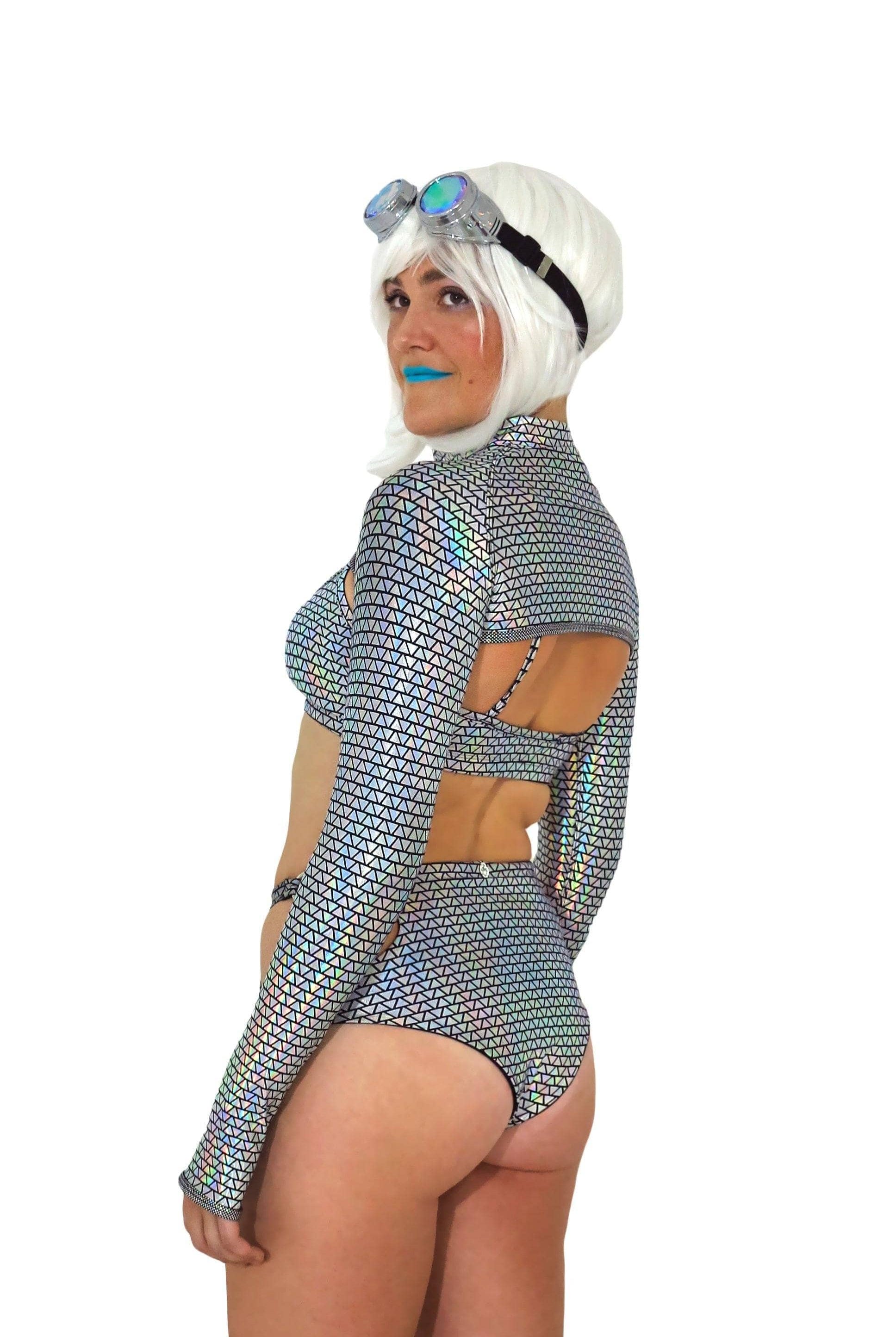 Prismatic Space Cadet Crop Jacket Womens Tops SEA DRAGON STUDIO