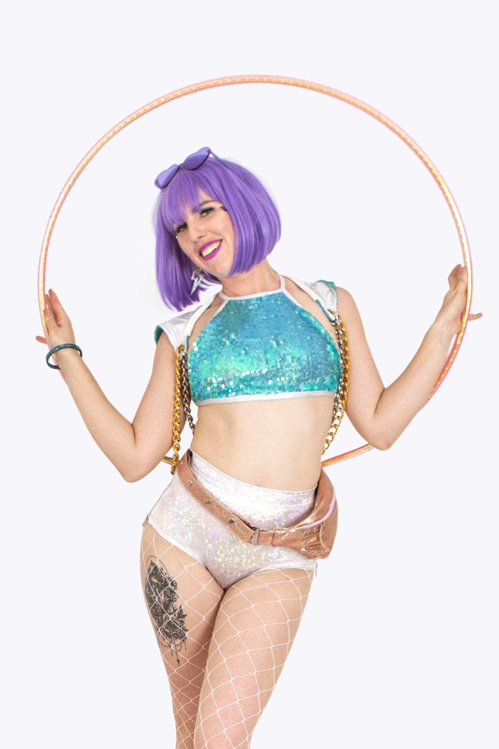 Zip Side Holographic Hot Pants | 13 Colors Womens Bottoms SEA DRAGON STUDIO