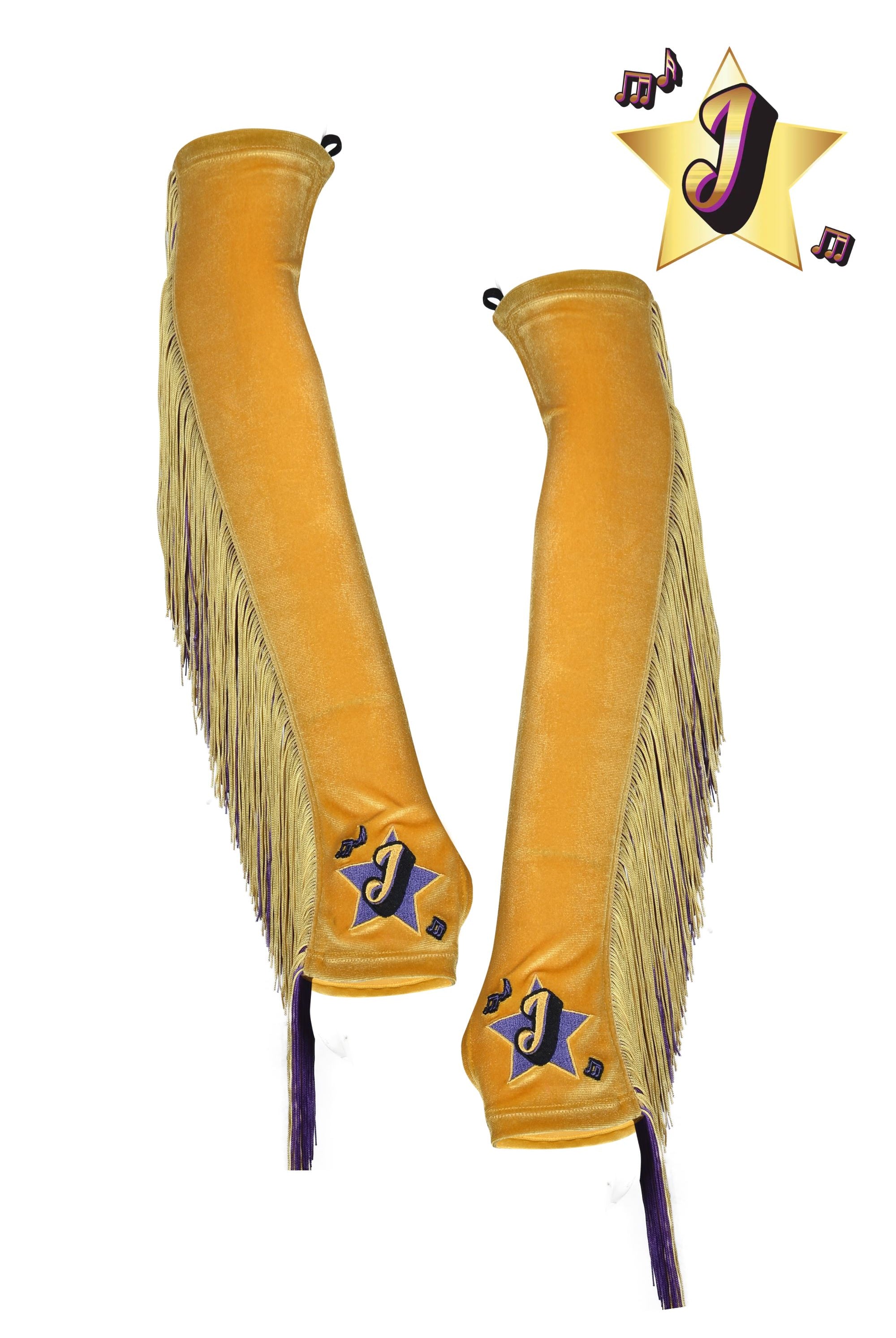 Jamettes Velvet Fringe Gloves Sea Dragon Studio Gold Velvet Small/Medium