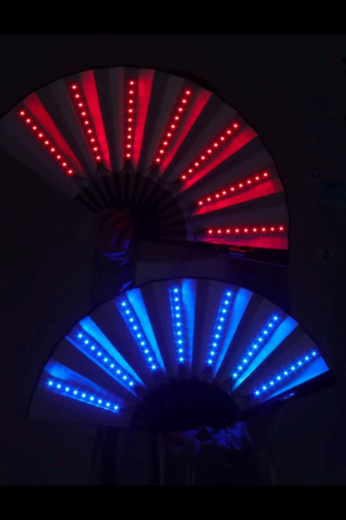 Tron LED Light-Up XL Hand Fan | 5 Colors Accessories Other Sea Dragon Studio LED Red 
