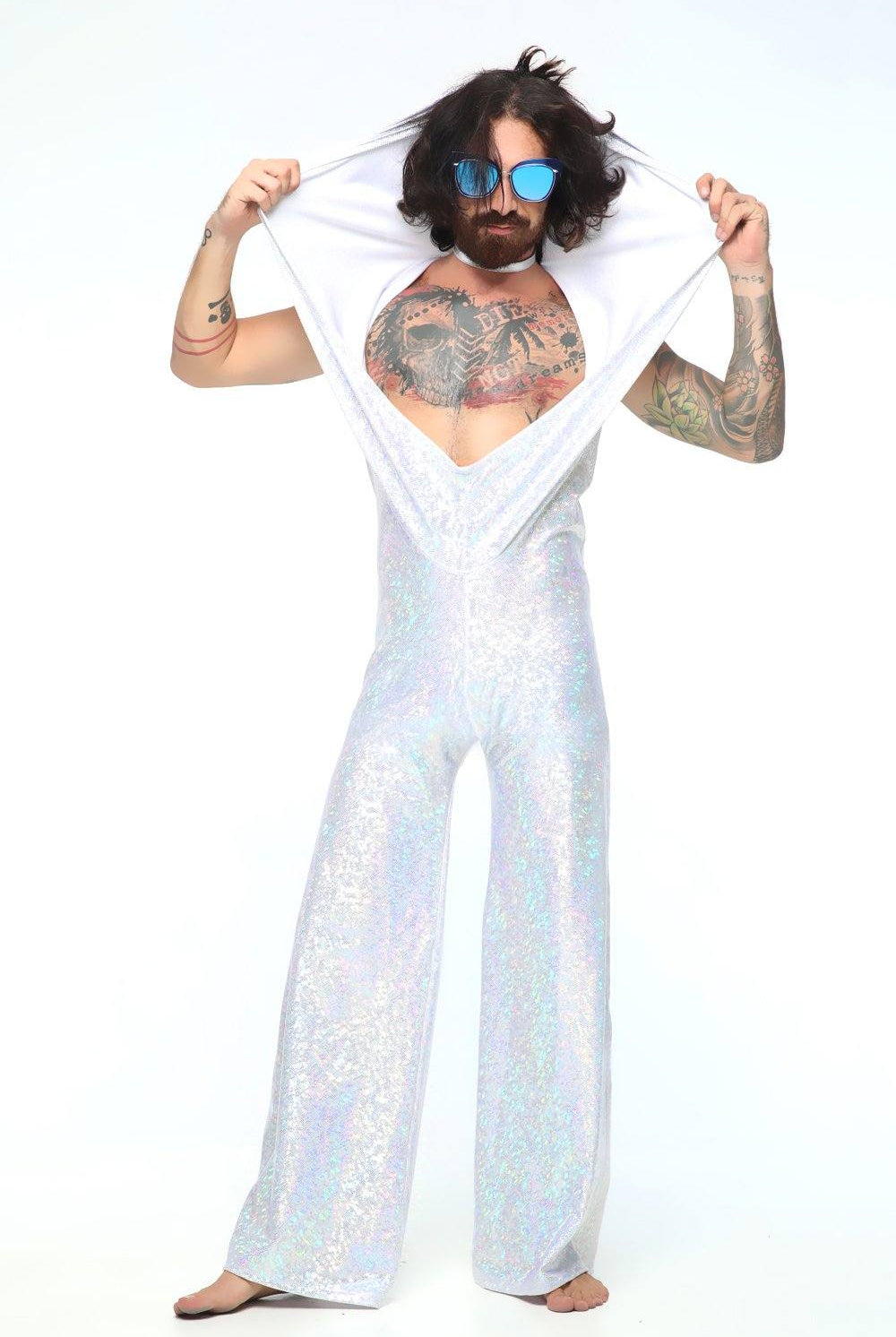 Mens Holographic Disco Jumpsuit | 13 Colors Mens Jumpsuits SEA DRAGON STUDIO