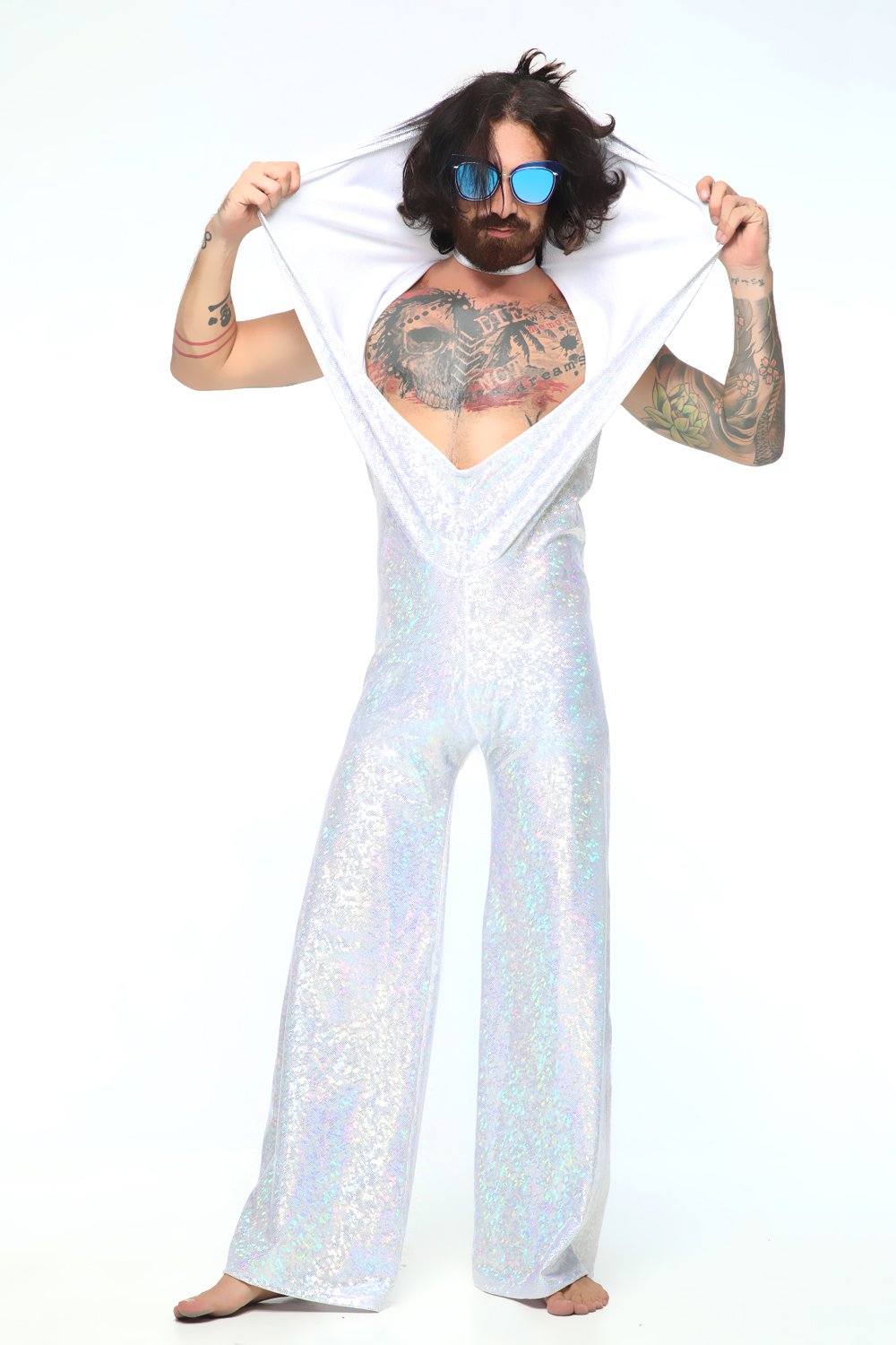 Mens Holographic Disco Jumpsuit | 13 Colors Mens Jumpsuits SEA DRAGON STUDIO