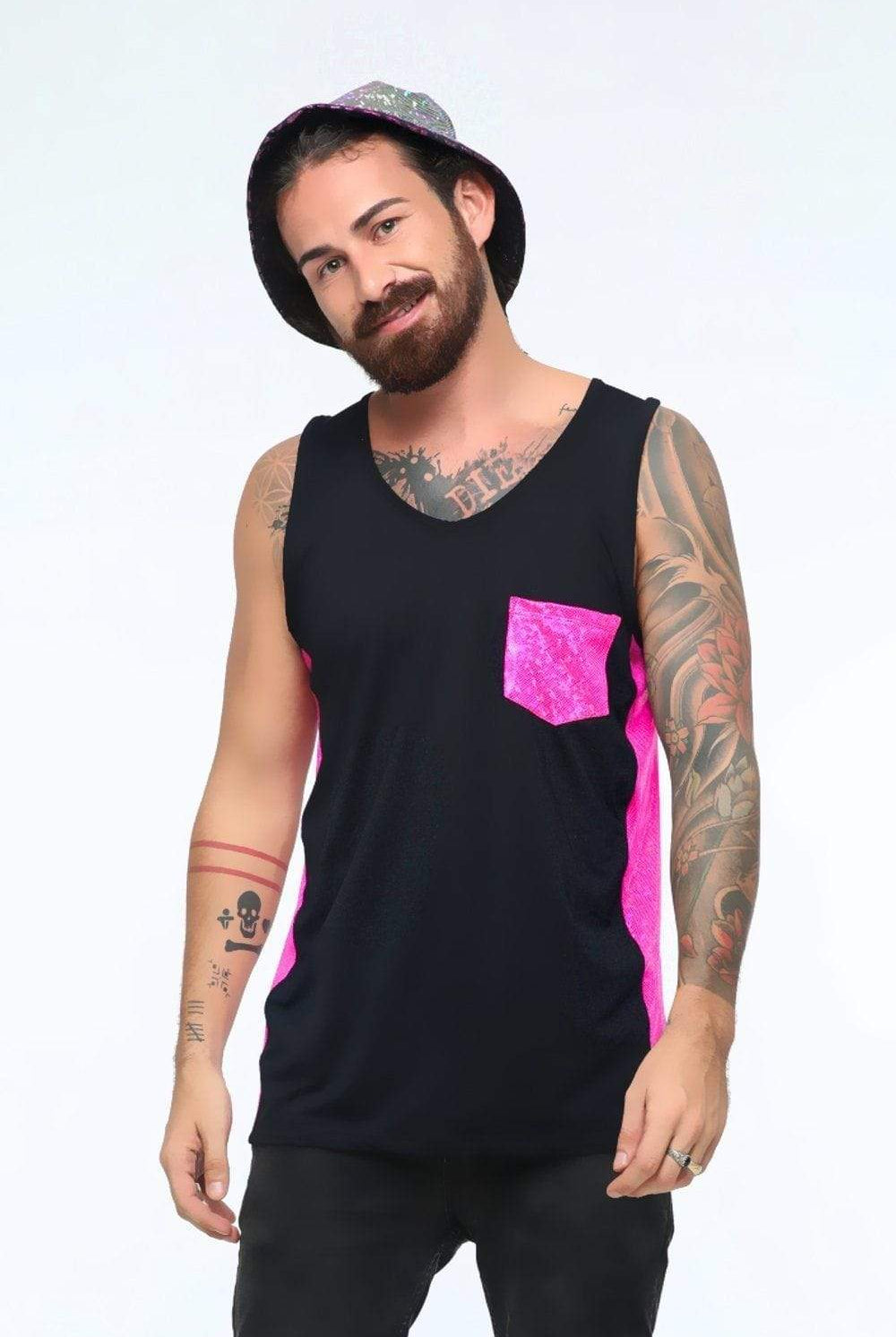 Mens Holographic Pocket Tank - Men's Tops From Sea Dragon Studio Festival & Rave Clothing Collection