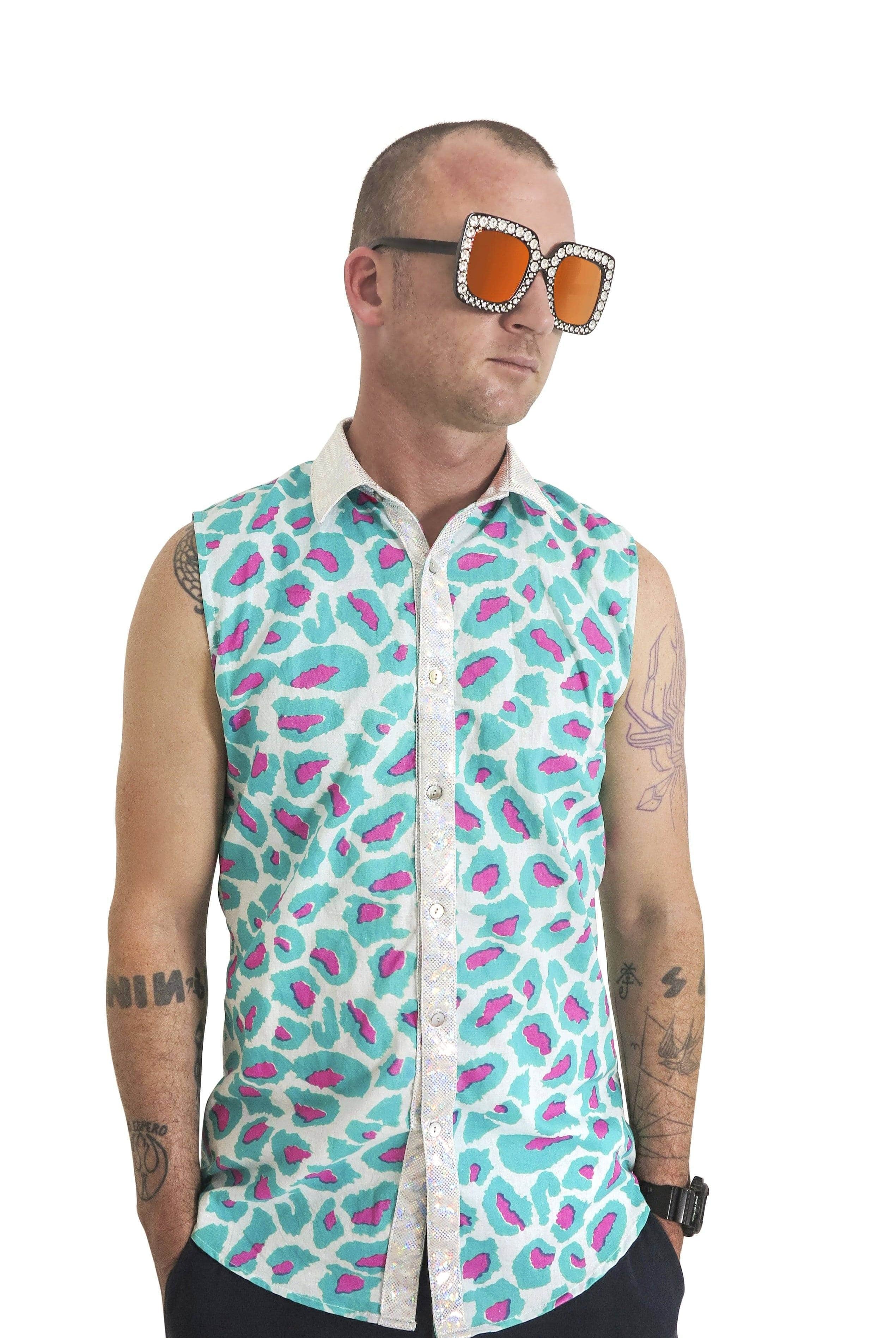 Mens Techno Leopard Shirt Mens Tops SEA DRAGON STUDIO