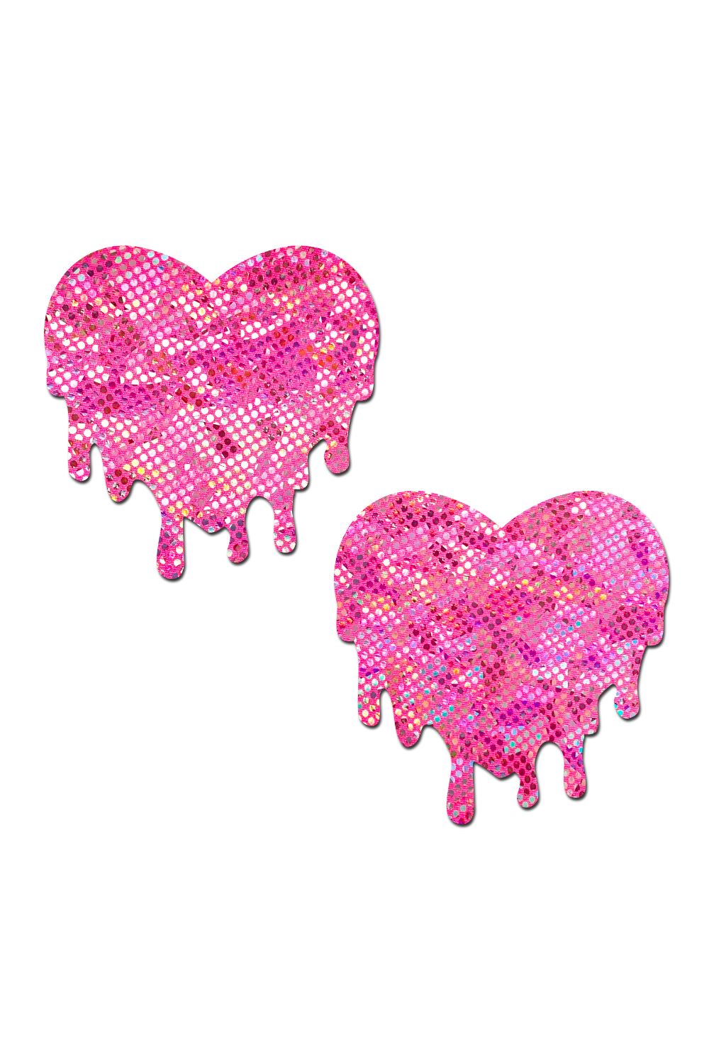 Holographic Pink Melty Heart Nipple Pasties Pasties PASTEASE
