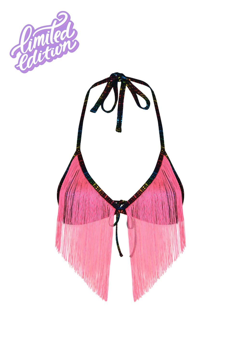 Taste The Rainbow Holographic Fringe Benefits Top - Limited Edition Womens Tops SEA DRAGON STUDIO