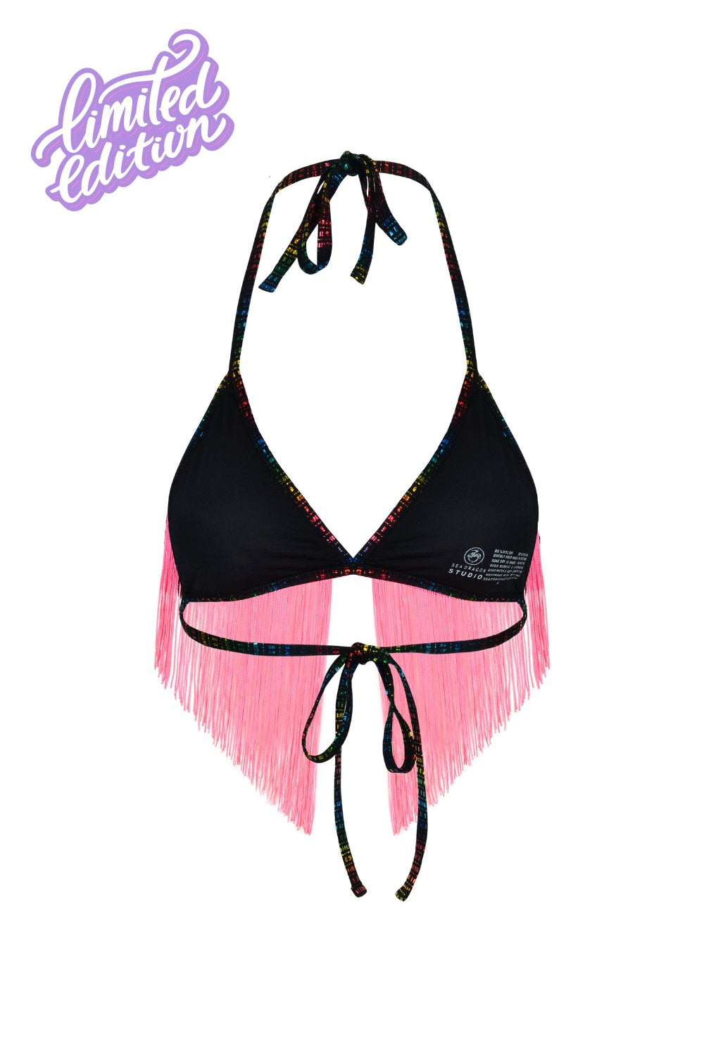 Taste The Rainbow Holographic Fringe Benefits Top - Limited Edition Womens Tops SEA DRAGON STUDIO