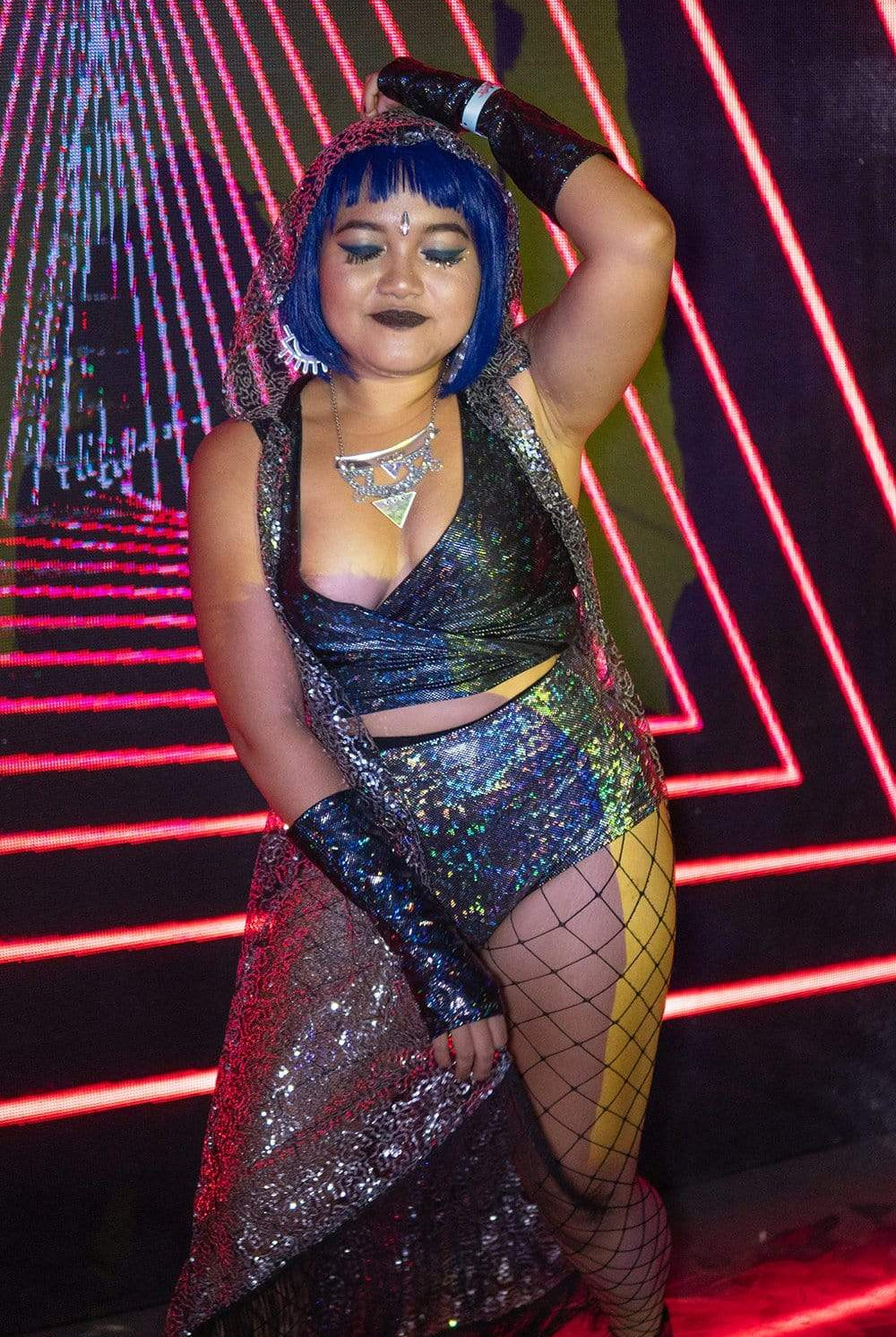 Fringed Sequin Kimono Vest | 5 Colors Womens Tops SEA DRAGON STUDIO Black Silver Sequin Black