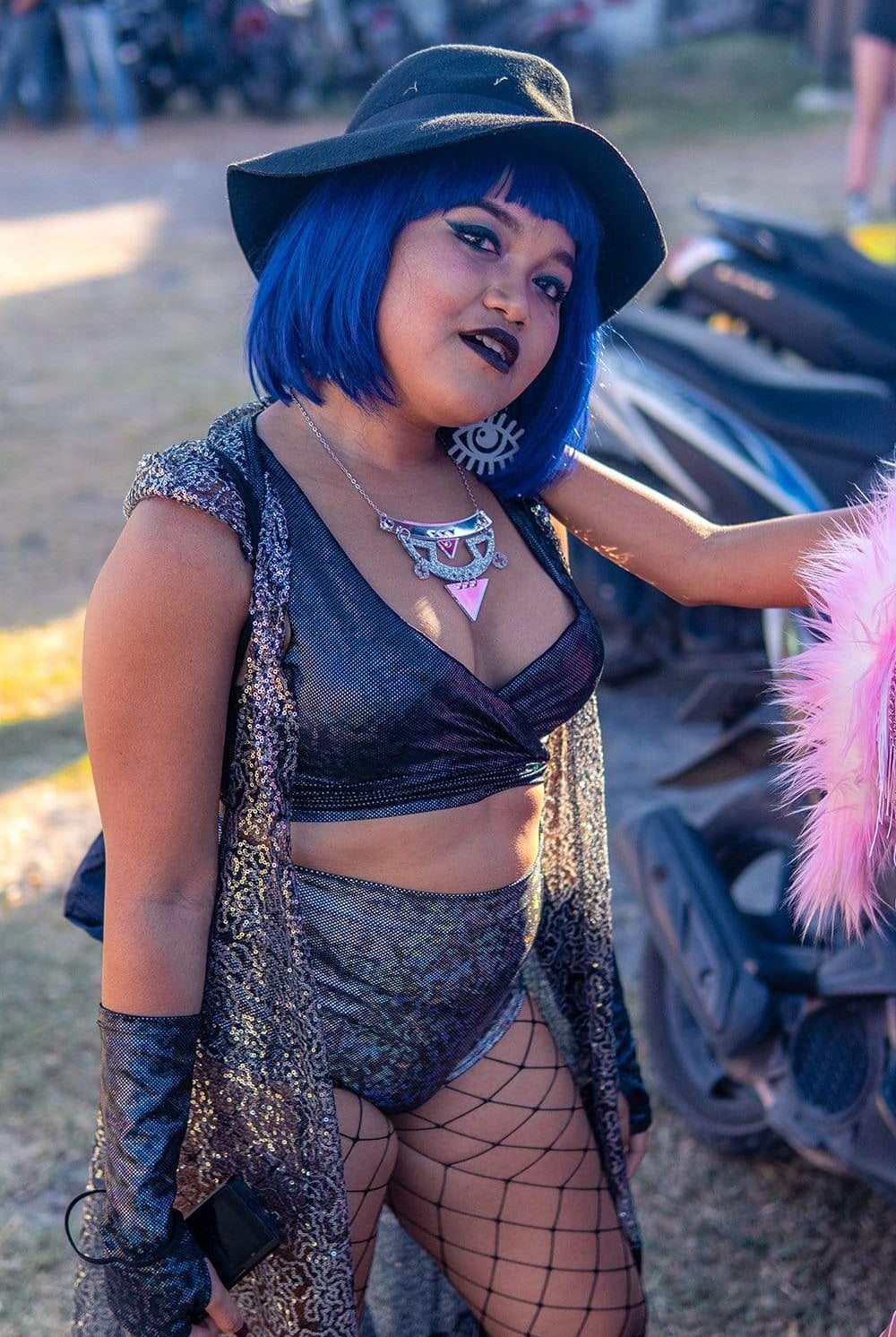 Holographic Wrap Top  - Women's Tops From Sea Dragon Studio Festival & Rave Gear Collection
