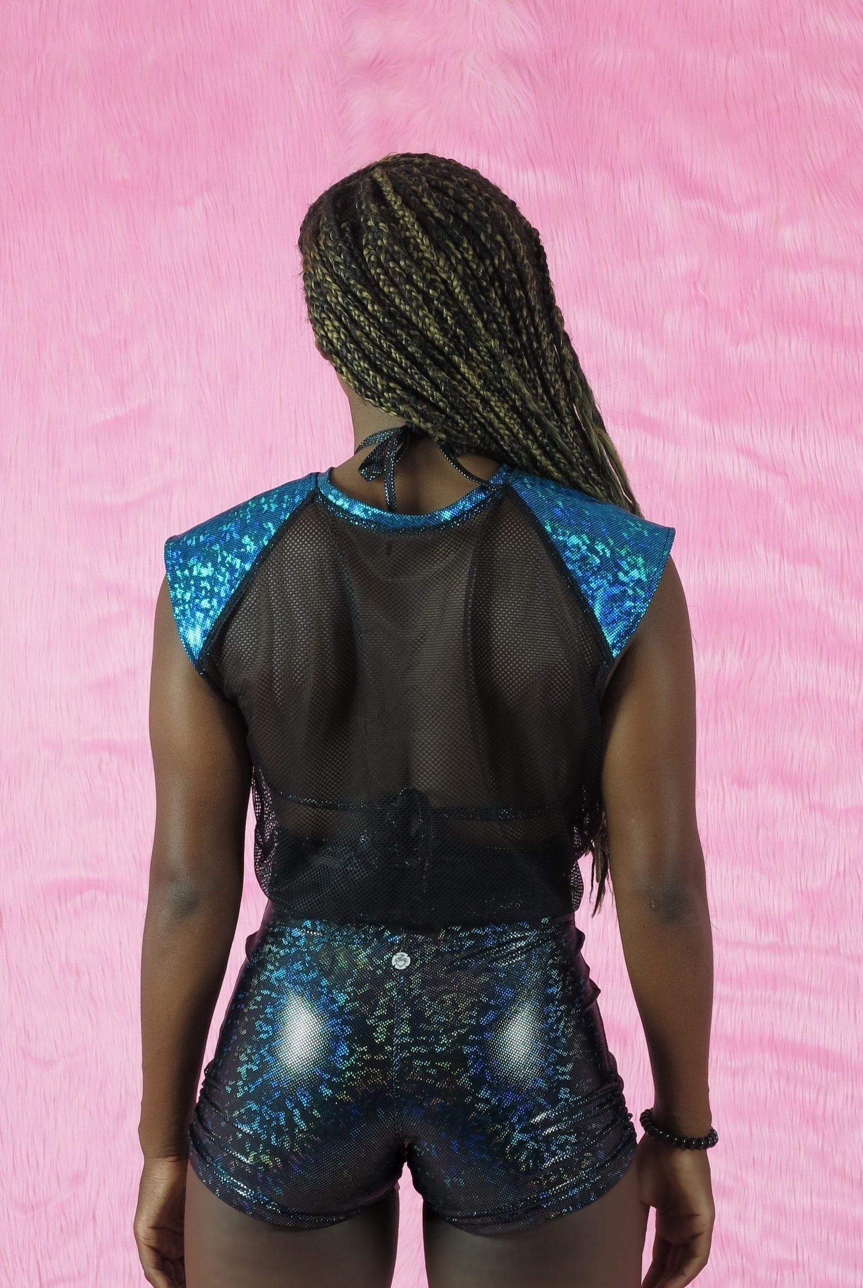 Holo Shoulder Mesh Tshirt | 13 Colors Womens Tops SEA DRAGON STUDIO